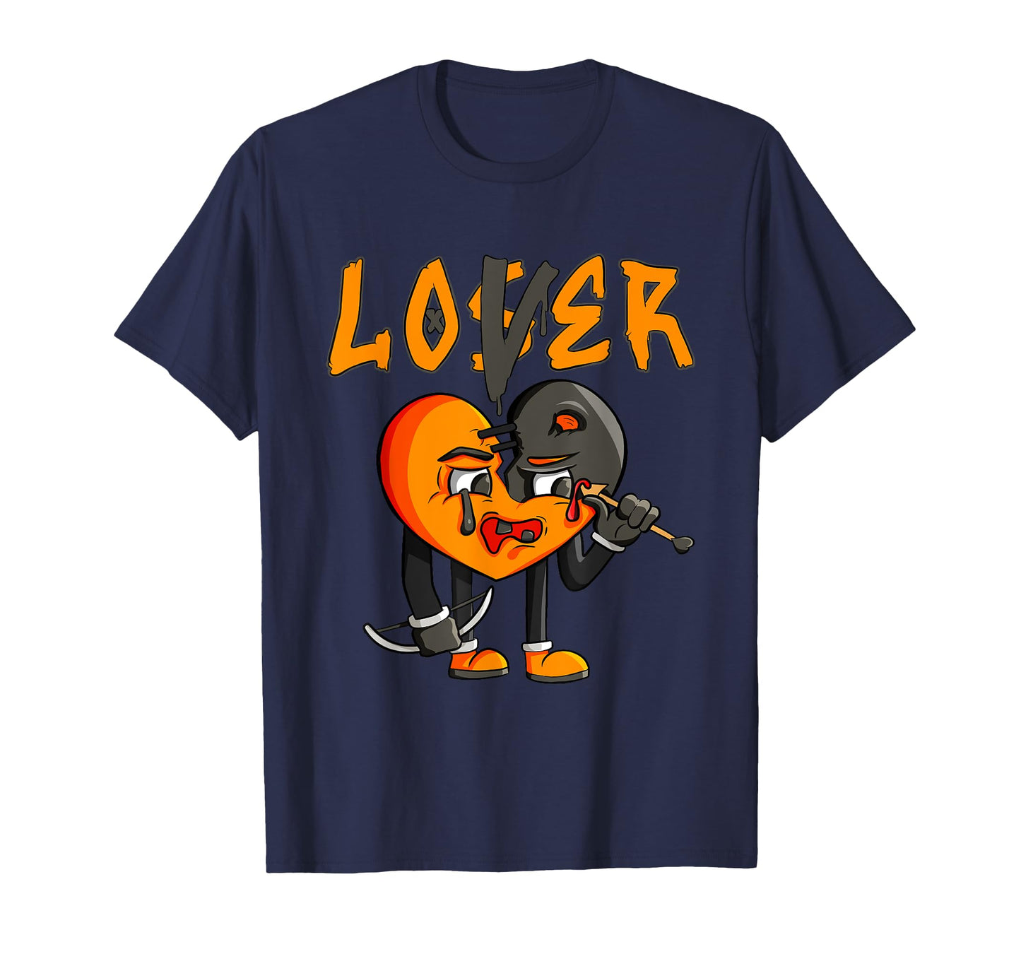 Graphic Orange For Men Women Matching Loser Lover Drip T-Shirt