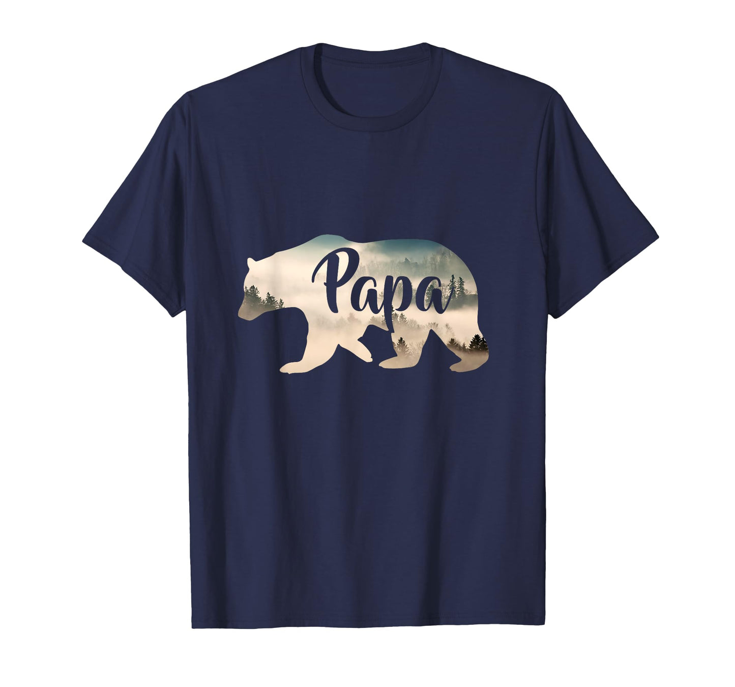 Men's Papa Bear & Forest T-Shirt Awesome Camping Tee T-Shirt