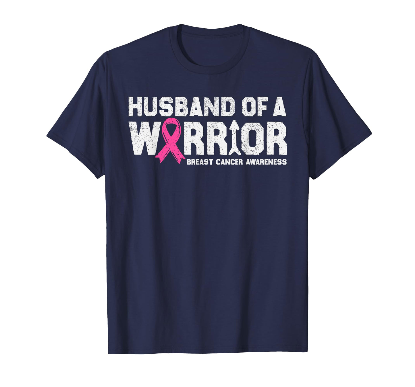 Husband of a Warrior Breast Cancer Awareness Pink Ribbon Men T-Shirt