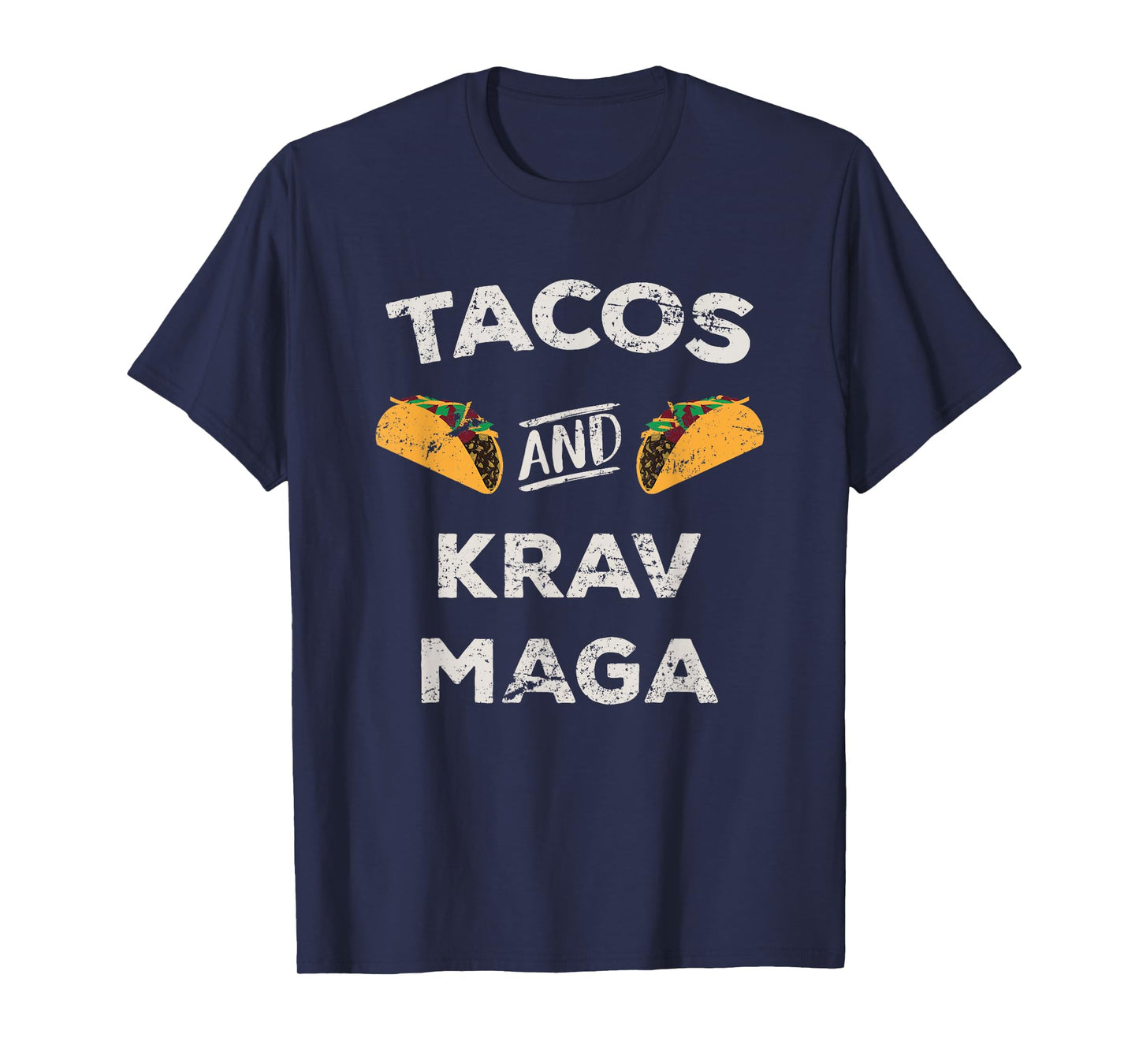 Tacos and Krav Maga Distressed Krav Maga T-Shirt