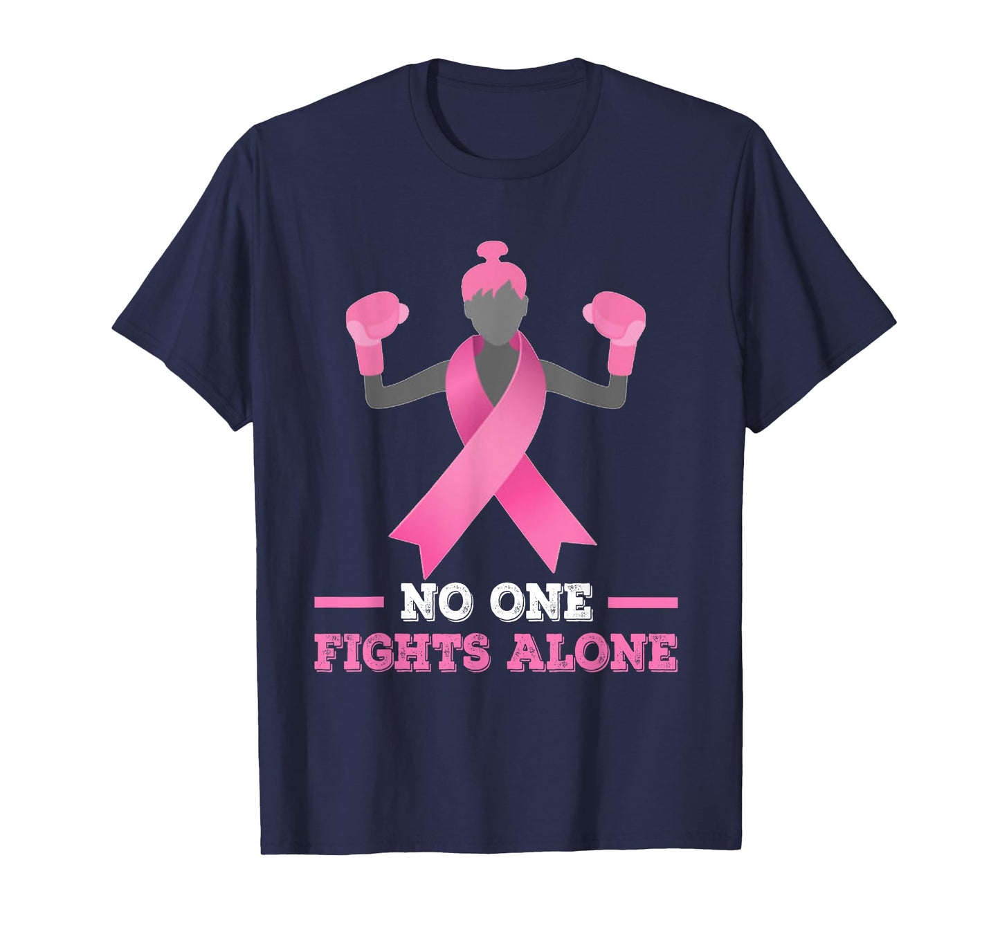 No One Fights Alone T-shirt Breast Cancer Tee Fighter Shirt T-Shirt