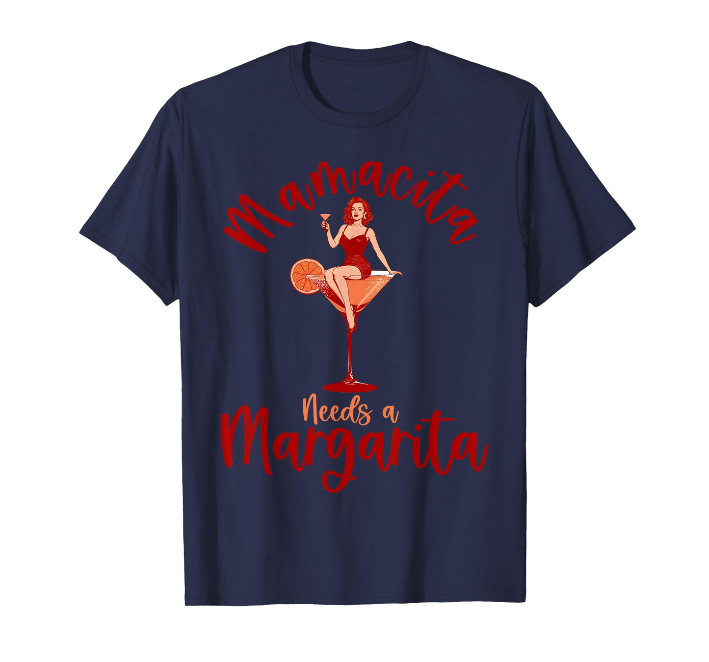 Mamacita Needs a Margarita Retro Pin-up Girl Cinco de Mayo T-Shirt