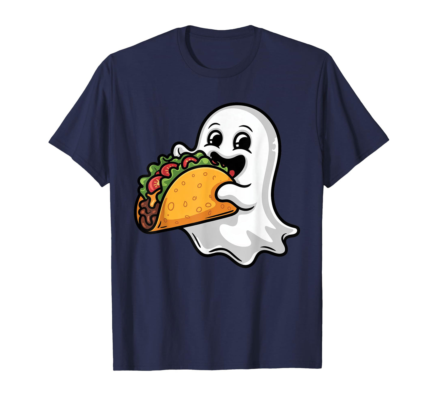 Cute Boo Ghost Eating Tacos Costume Halloween Spooky Season T-Shirt