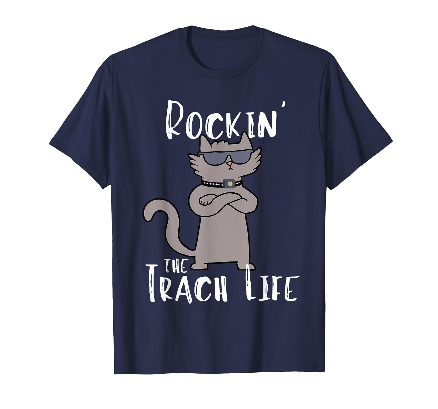 Rockin' the Trach Life Cool Cat Tracheostomy Awareness T-Shirt