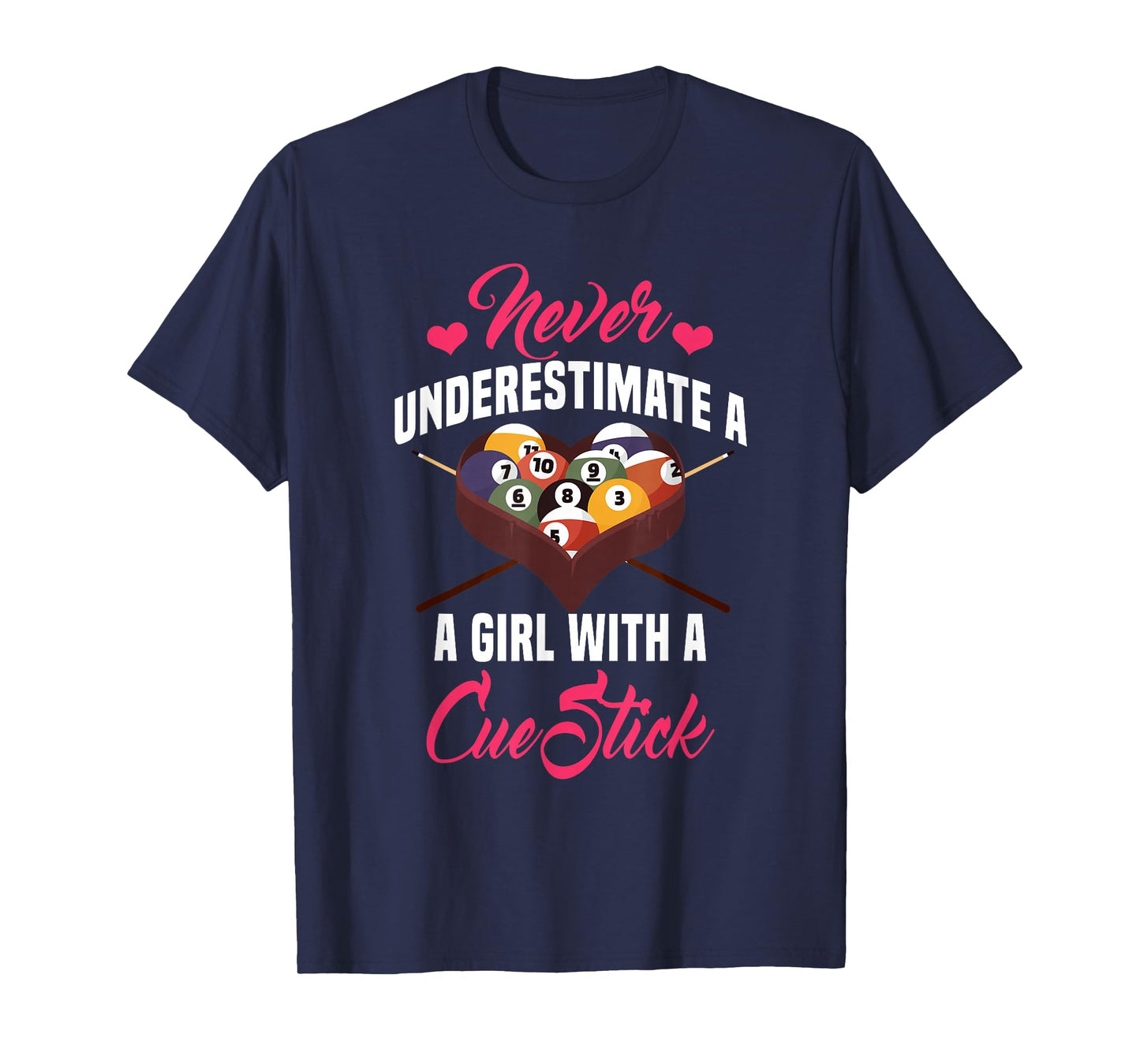 Billiards Girl Player Table Snooker Pyramid Billiard Stick T-Shirt
