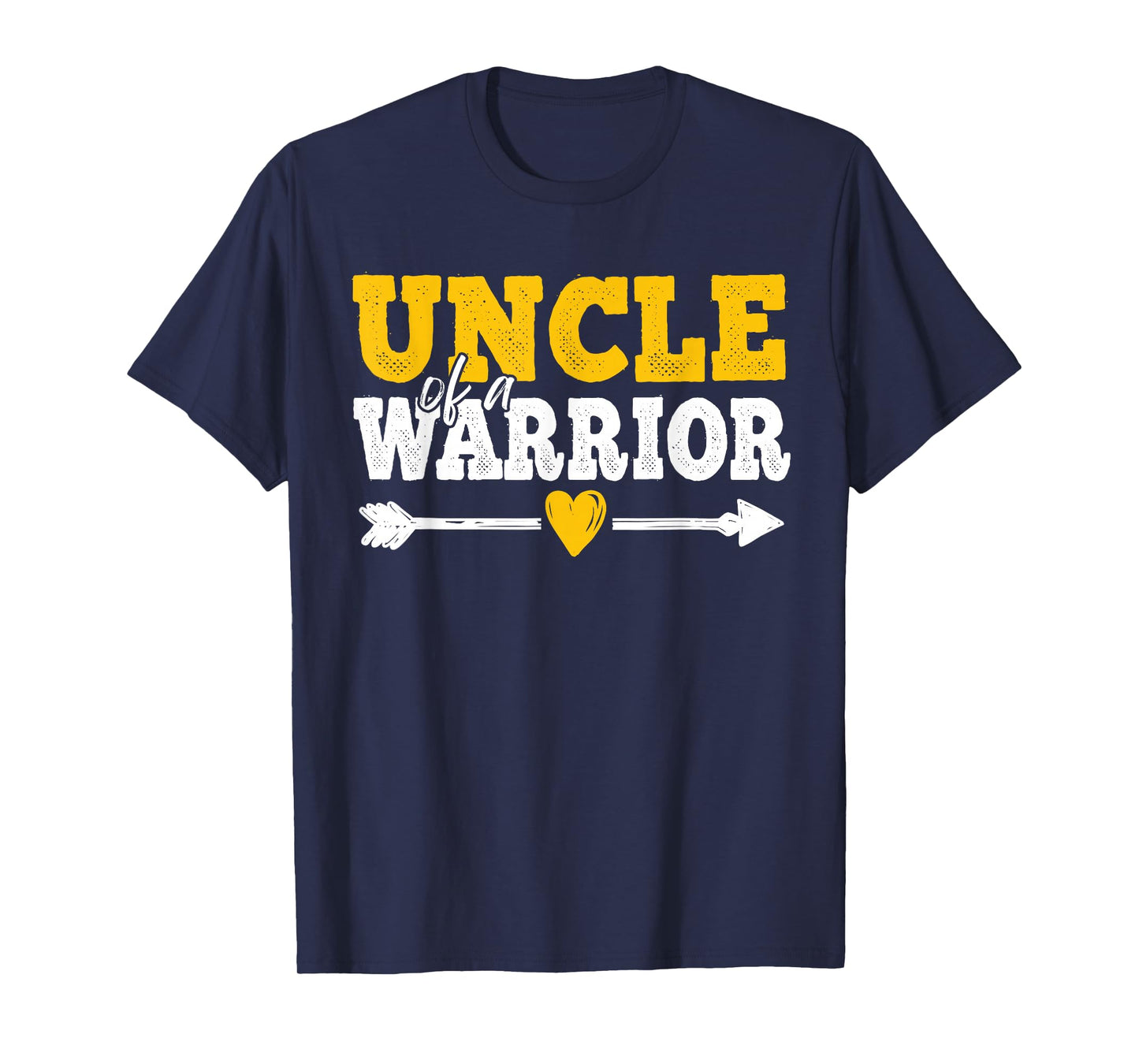 Uncle of a Warrior Childhood Cancer Awareness Family Support T-Shirt