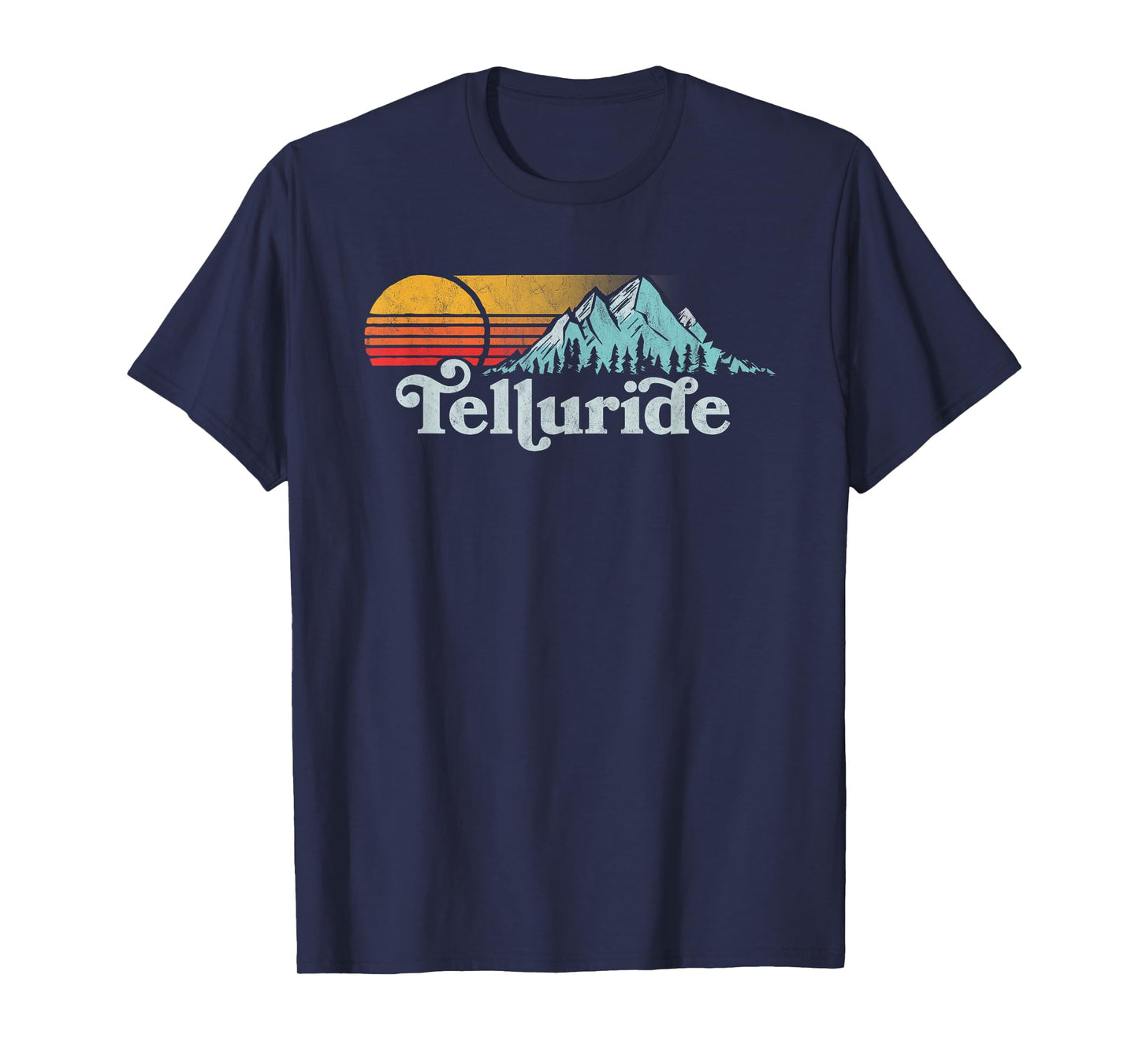 Vintage Telluride Retro Distressed Vibe Mountains 80s Sun T-Shirt