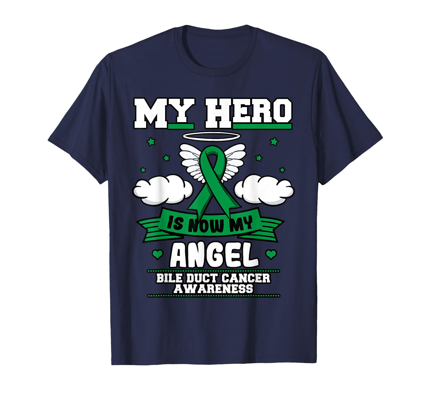 My Hero Is Now My Angel Bile Duct Cancer Awareness Fighter T-Shirt