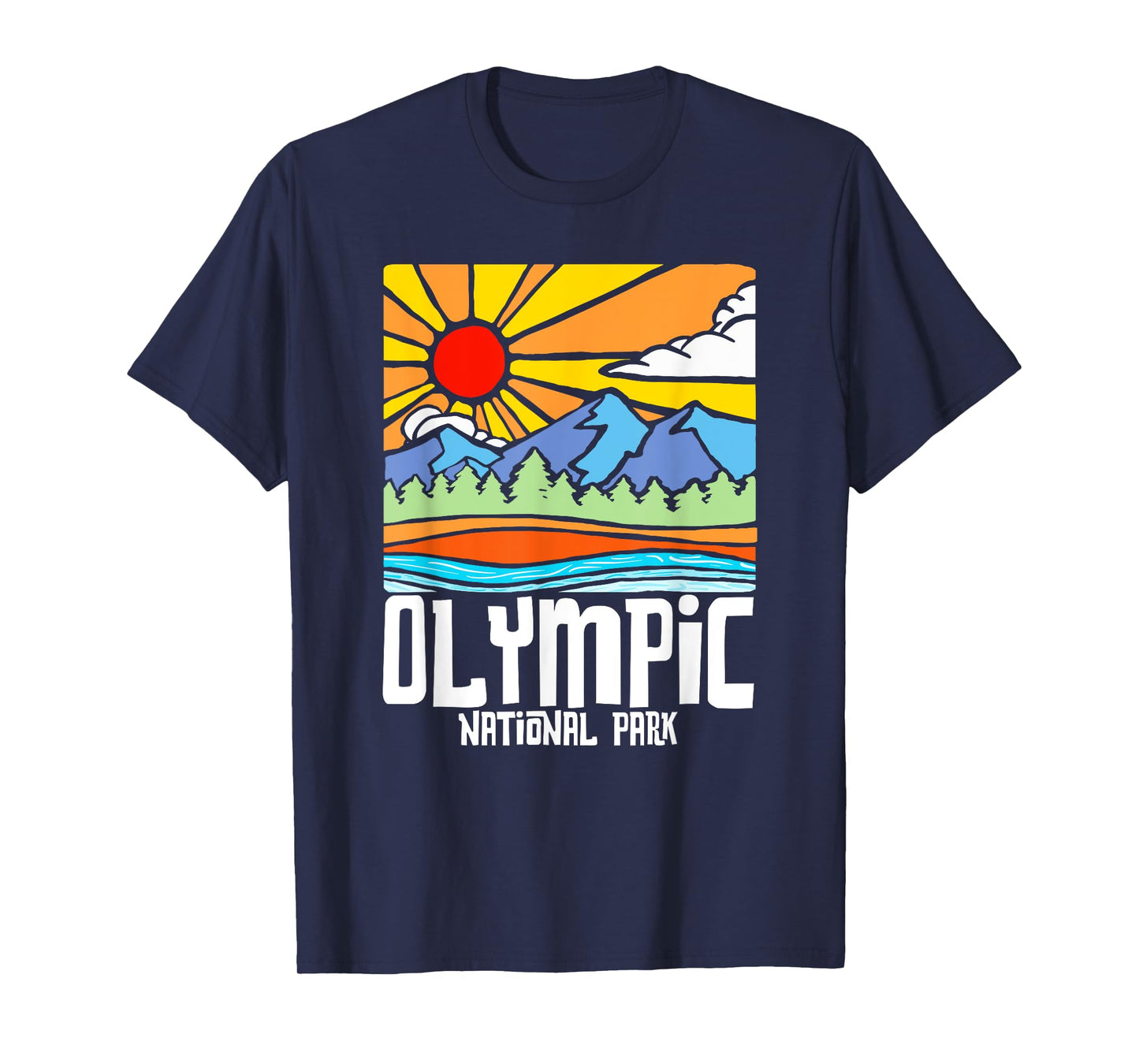 Olympic National Park Artistic Nature & Mountains Vintage T-Shirt