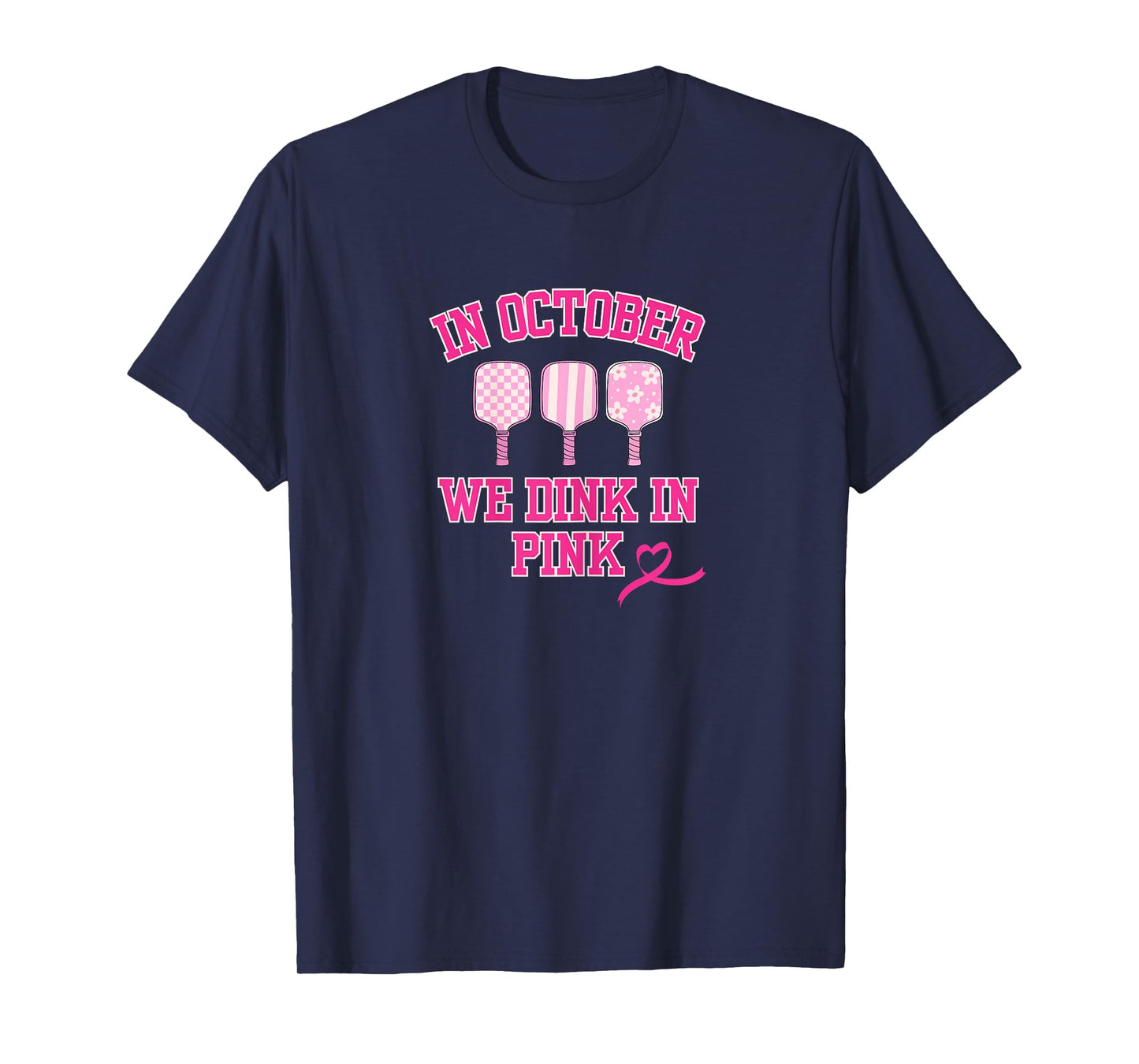 Dink in Pink Ribbon Show Support On The Pickleball Court T-Shirt