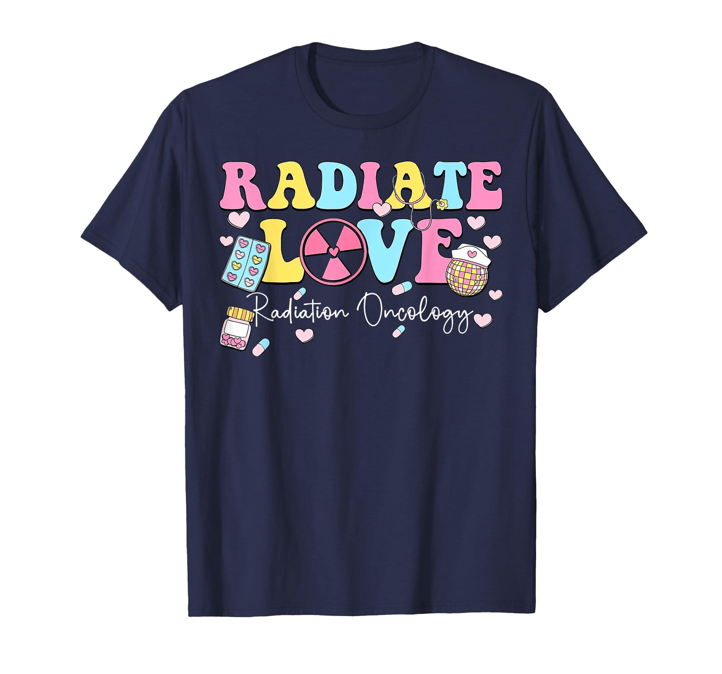 Radiate Love Radiation Oncology Valentine's Day Rad Therapy T-Shirt