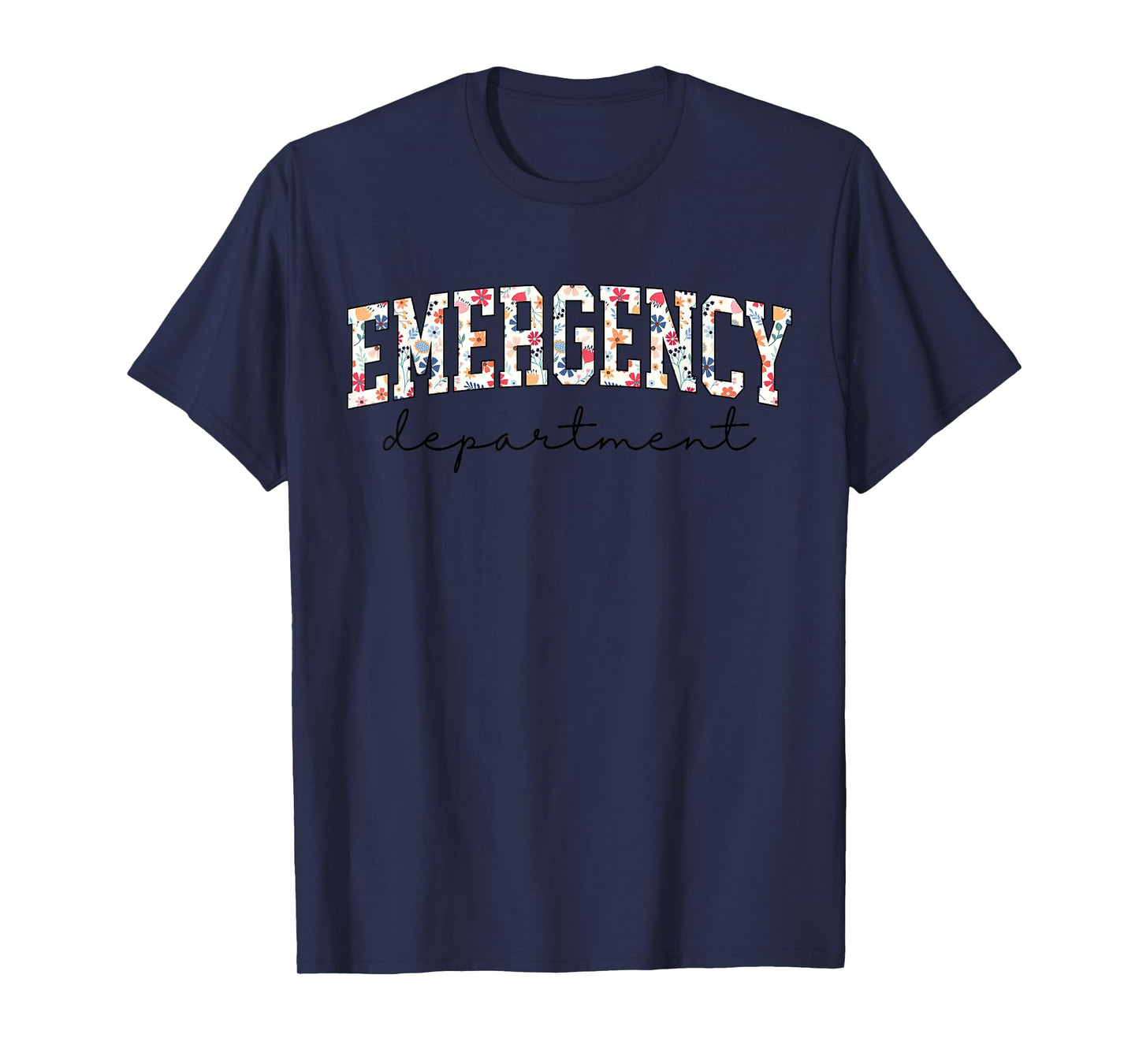 Floral ER Nurse Emergency Department Emergency Room RN T-Shirt