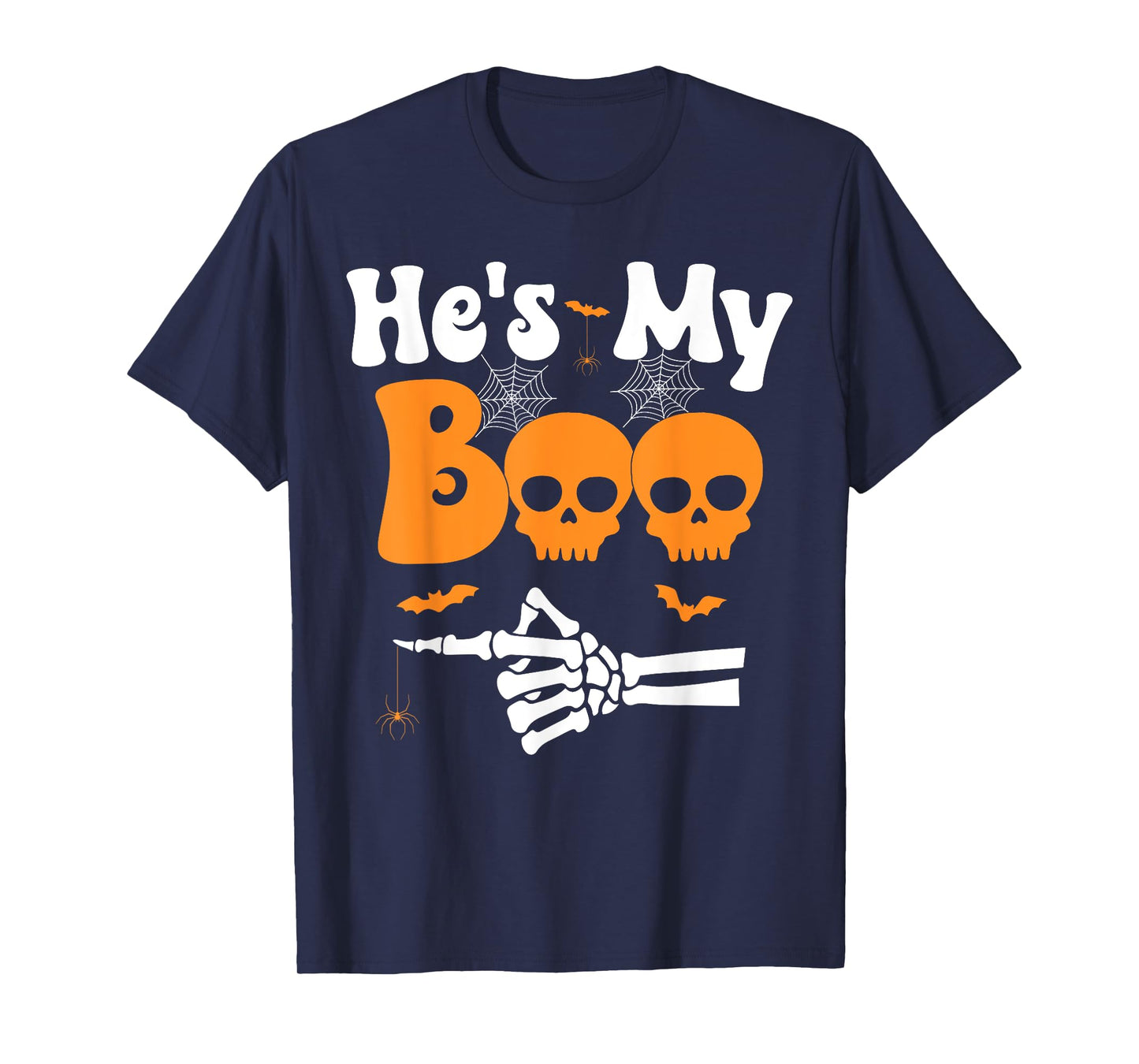 He's My Boo Skeleton Funny Couples Matching Halloween Couple T-Shirt
