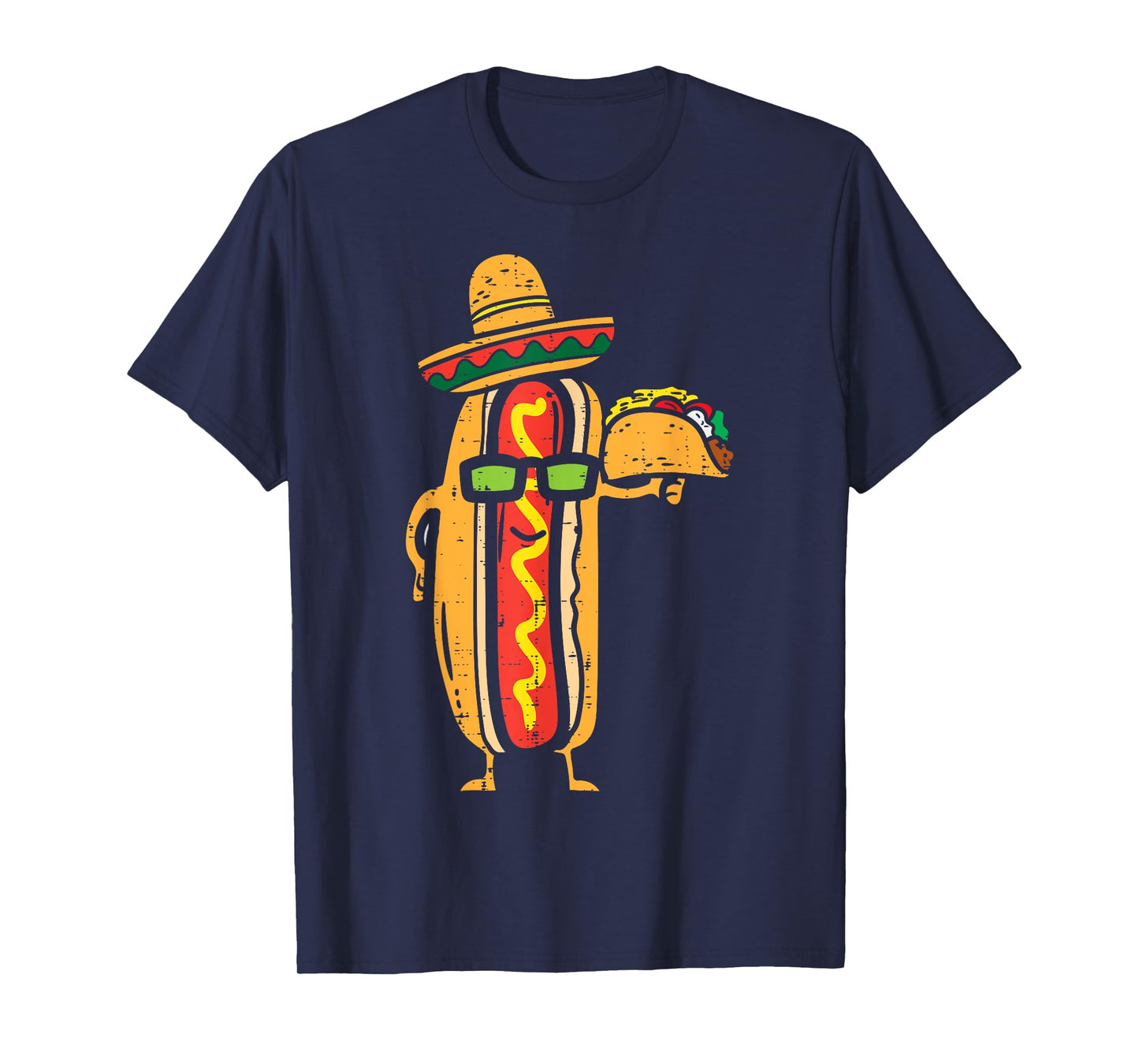 Mexican Hot Dog Holding Taco Funny Cinco De Mayo Food Lover T-Shirt
