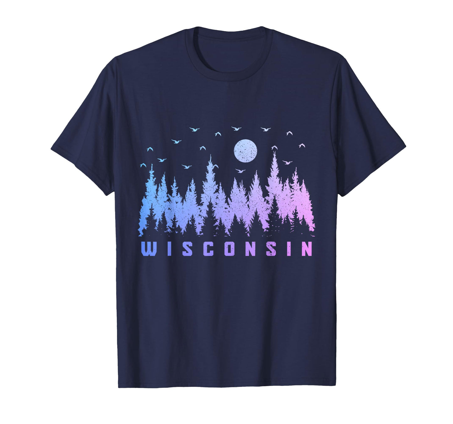 We Love Wisconsin - The Badger State Unisex-Adults Black Cotton T-Shirt Small Crew Neck Short Sleeve Nature/Hiking T-Shirt