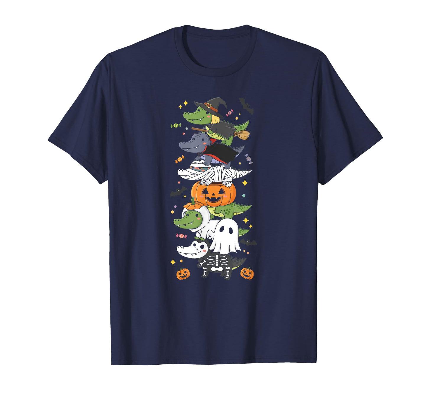 Alligator Witch Vampire Ghost Halloween Kids Mens Womens T-Shirt