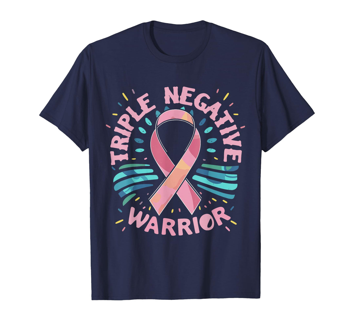 Triple Negative Warrior Pink Ribbon Breast Cancer T-Shirt