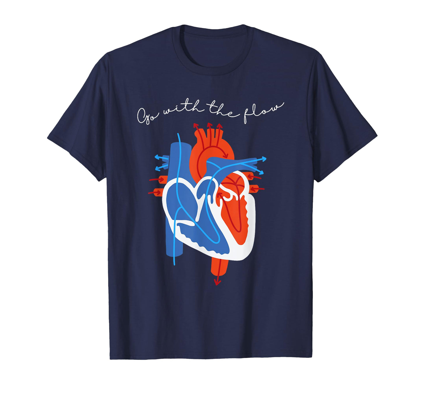 Go with the human heart flow, Cool Cardiology Cardiac Nurse T-Shirt