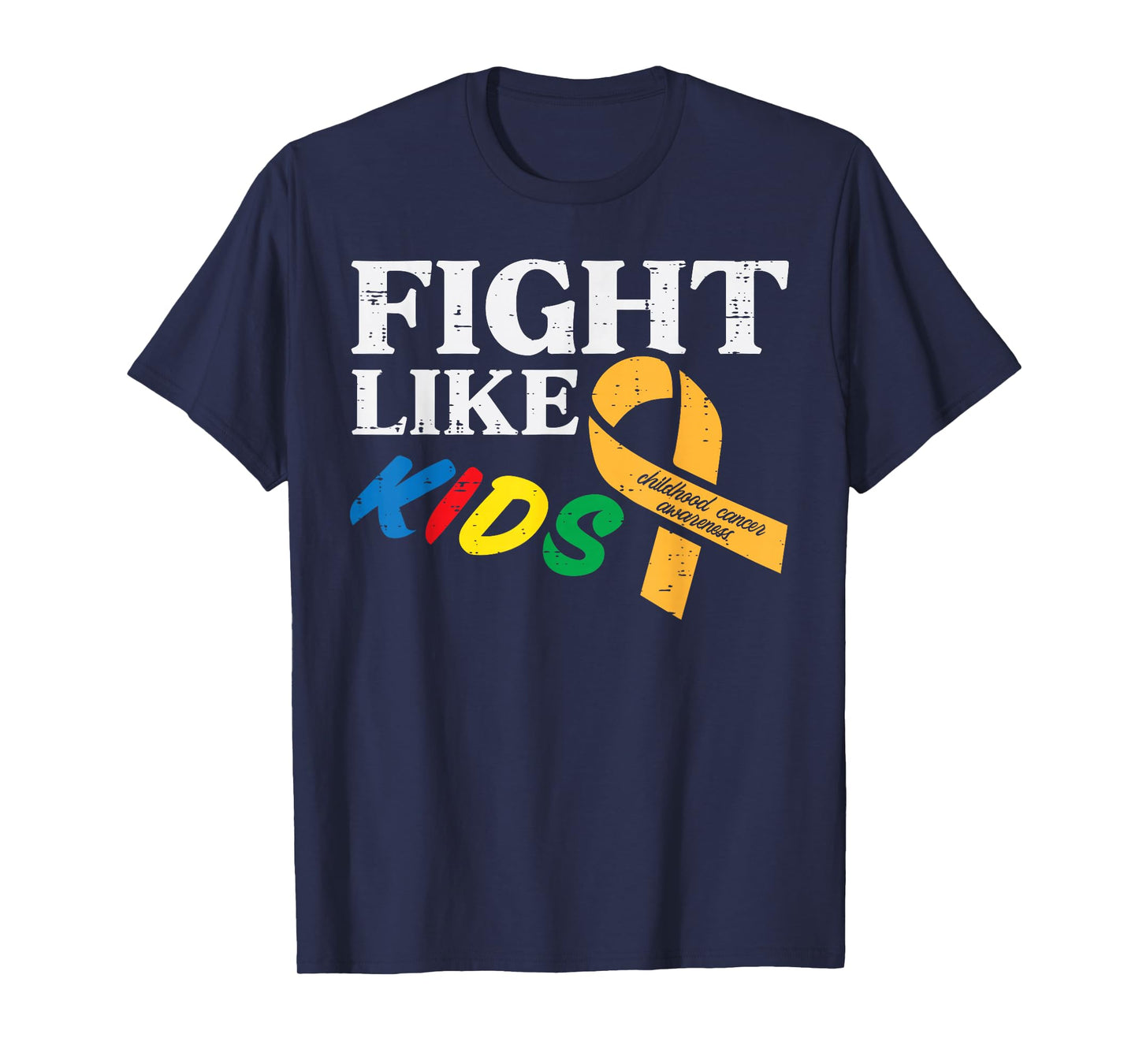 Fight Like Kids Childhood Cancer Awareness Ribbon Boys Girls T-Shirt