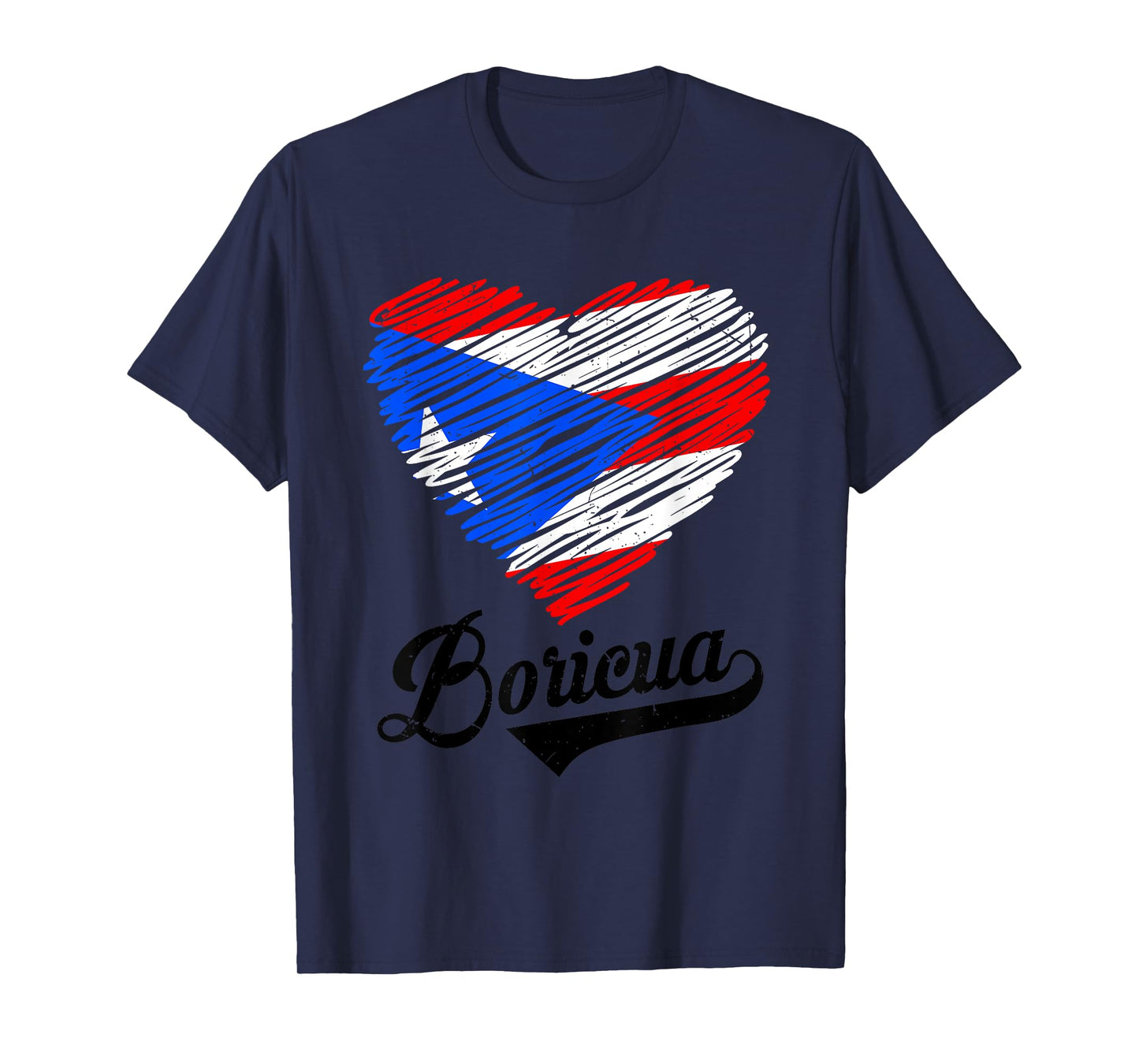 Puerto Rico Flag Heart Boricua Women Rican Hispanic Heritage T-Shirt