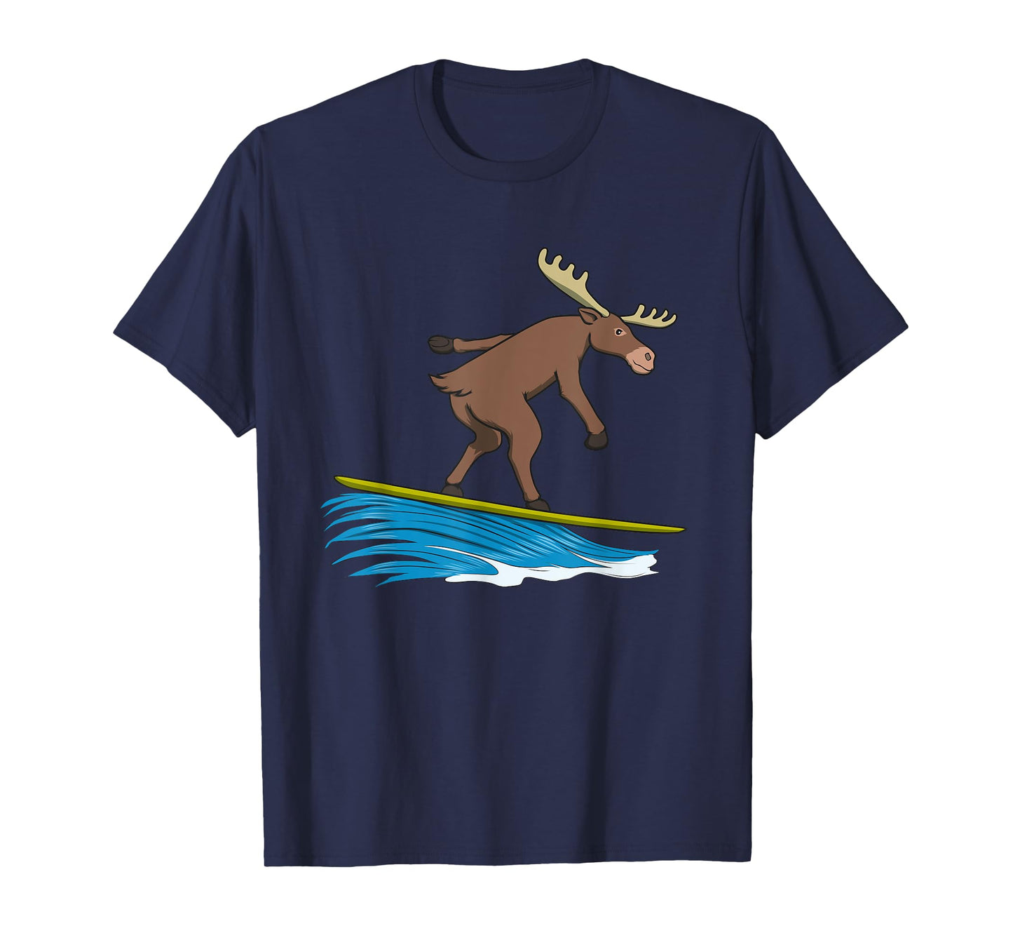 Ironic Moose Surfer Holiday Surfboard T-Shirt
