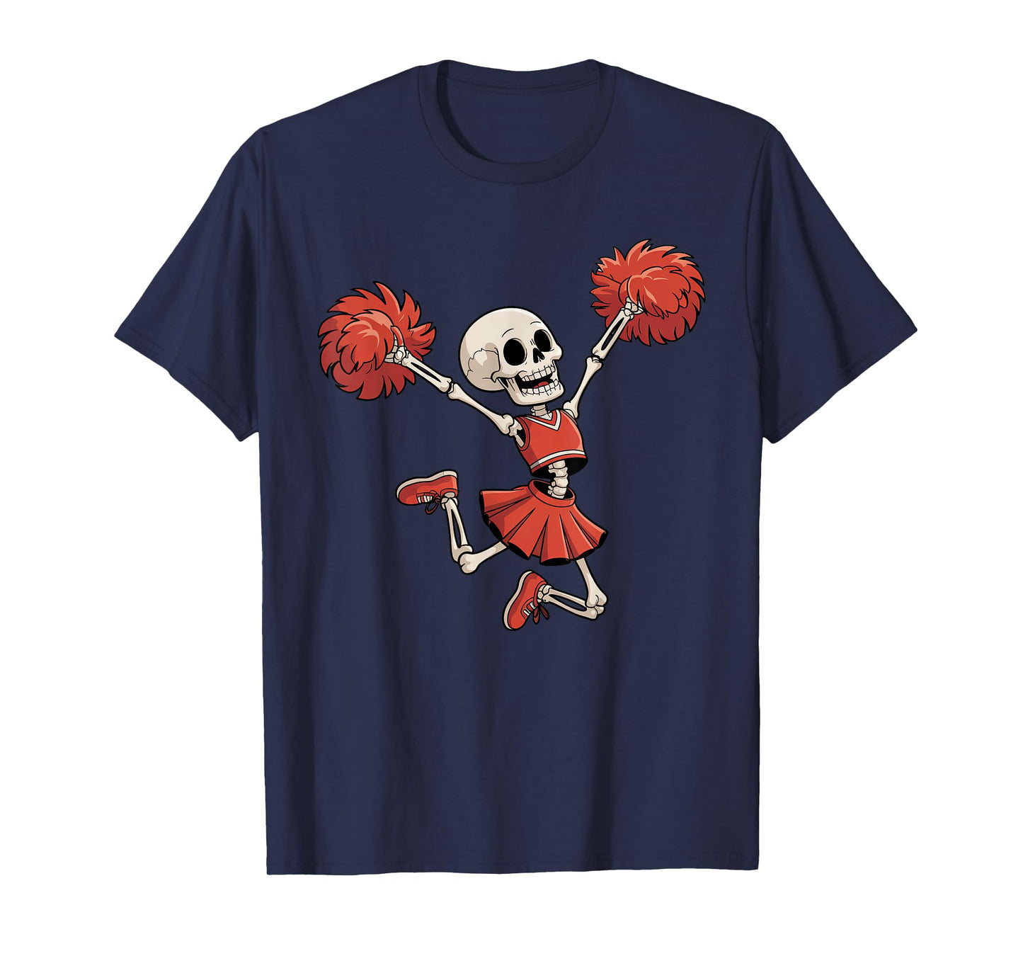 Halloween Skeleton Cheerleading Trick or Treat Spooky Season T-Shirt