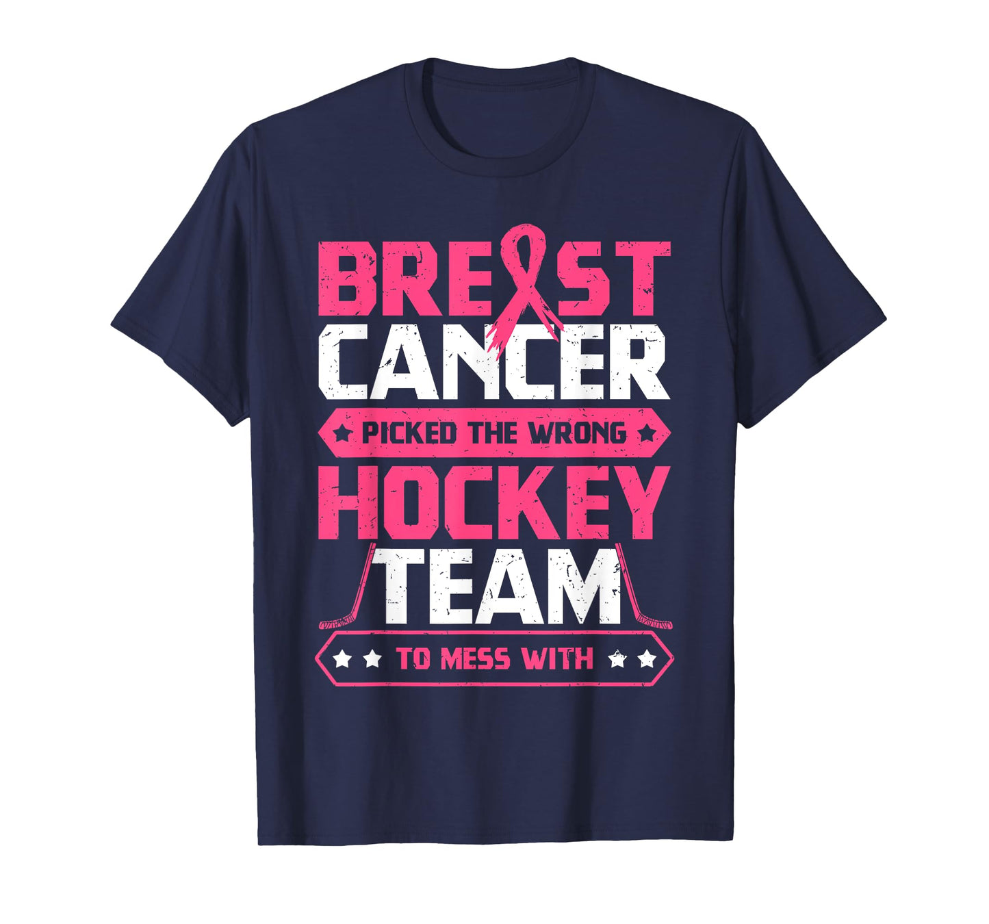 Breast Cancer Hockey Team Pink Awareness Ribbon Patient T-Shirt