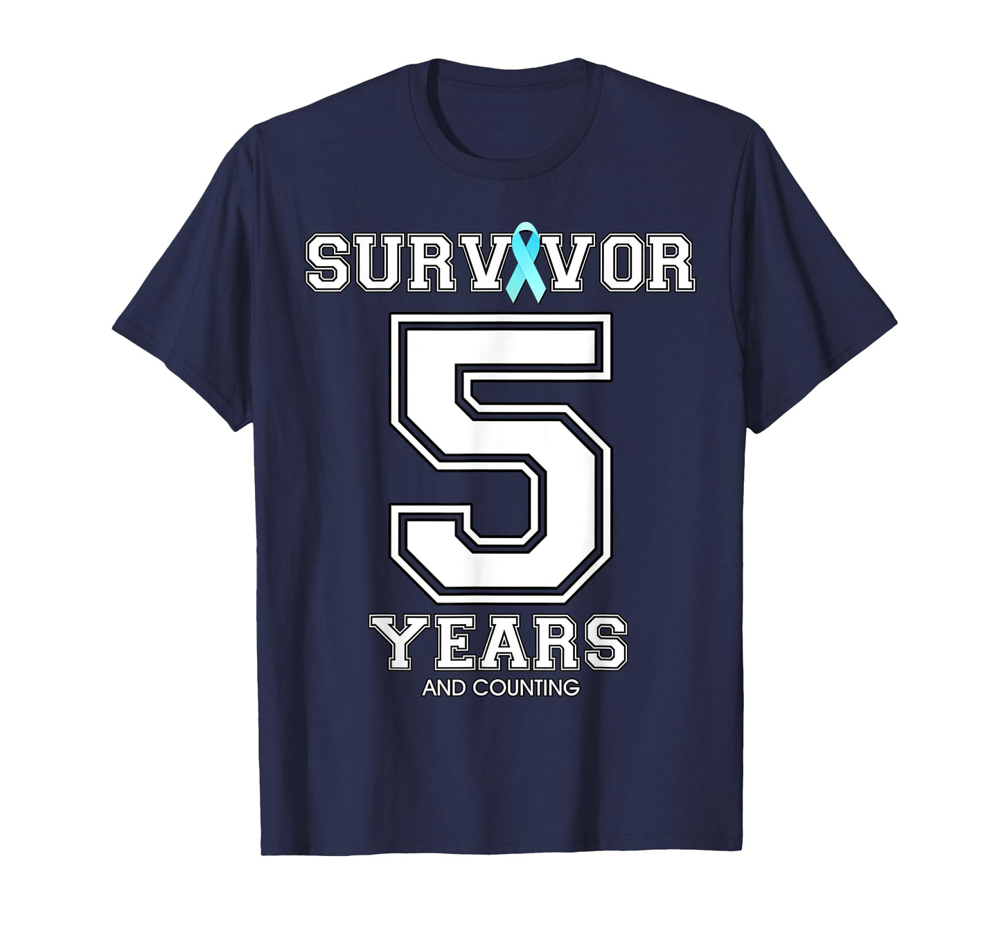 5 Years Ovarian Cancer Survivor Teal Ribbon Gift For Women T-Shirt
