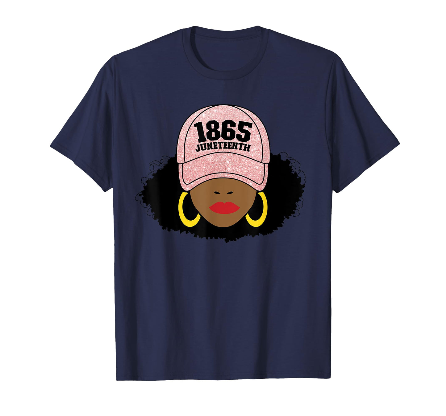 Juneteenth 1865 Black Freedom Afro Pink Women's Juneteenth T-Shirt