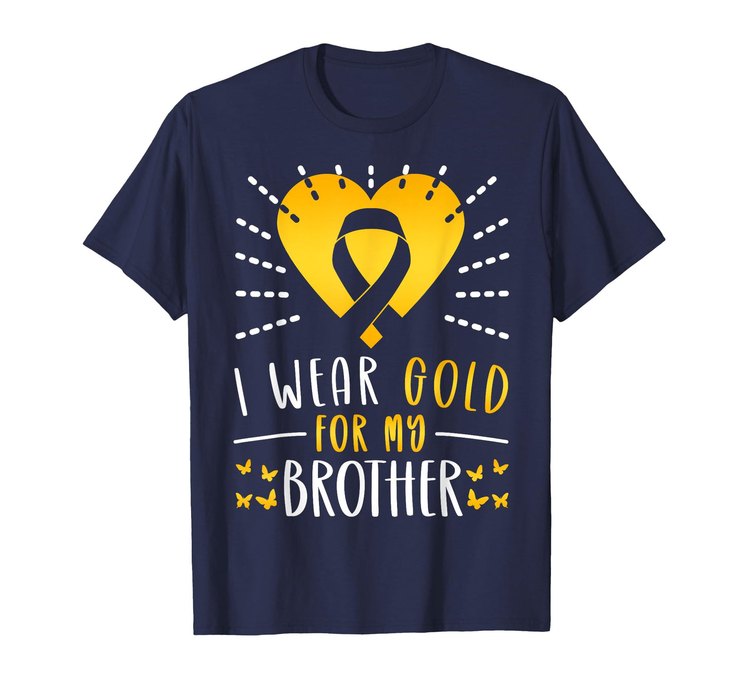 I Wear Gold For My Brother Heart T-Shirt