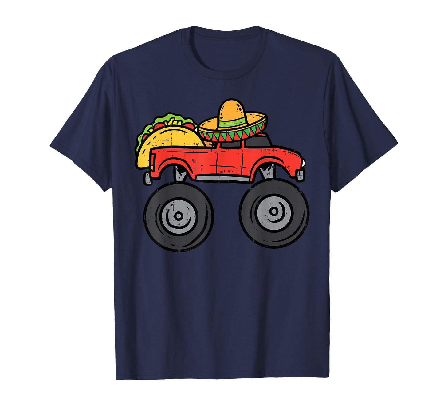 Taco Monster Truck Sombrero Cinco De Mayo Mexican Boys Kids T-Shirt