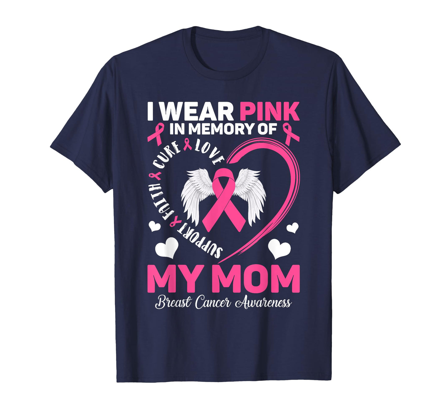 I Wear Pink In Memory Of My Mom Breast Cancer Awareness T-Shirt