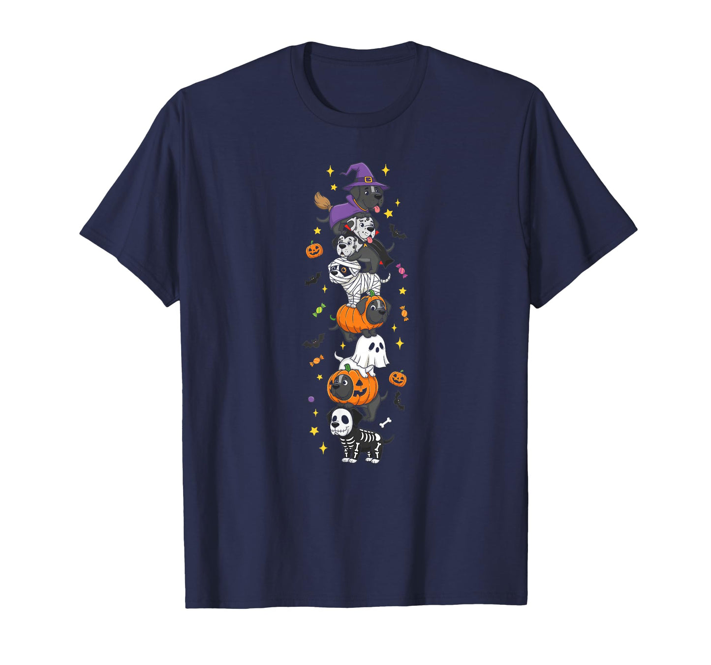 Great Dane Witch Vampire Ghost Halloween Kids Mens Womens T-Shirt