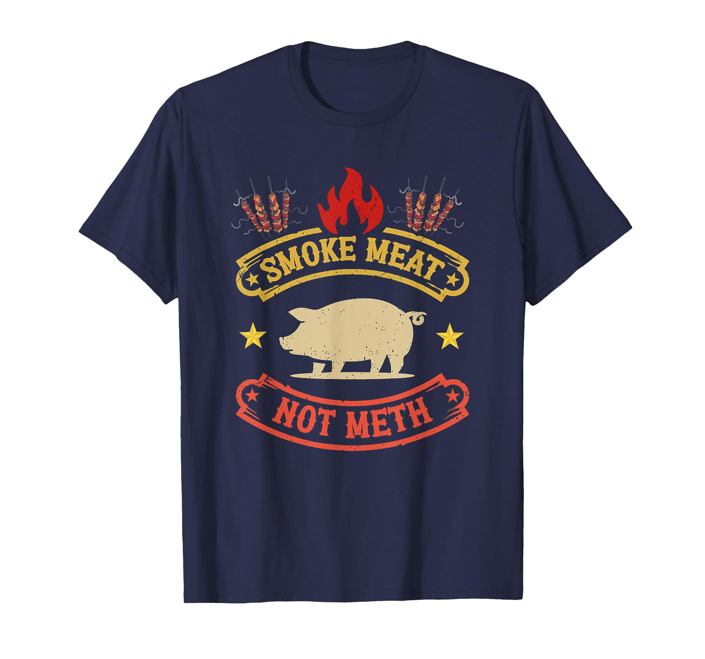 BBQ Grill Smokes Meat Not Meth Anti Drug Barbecue Grilling T-Shirt