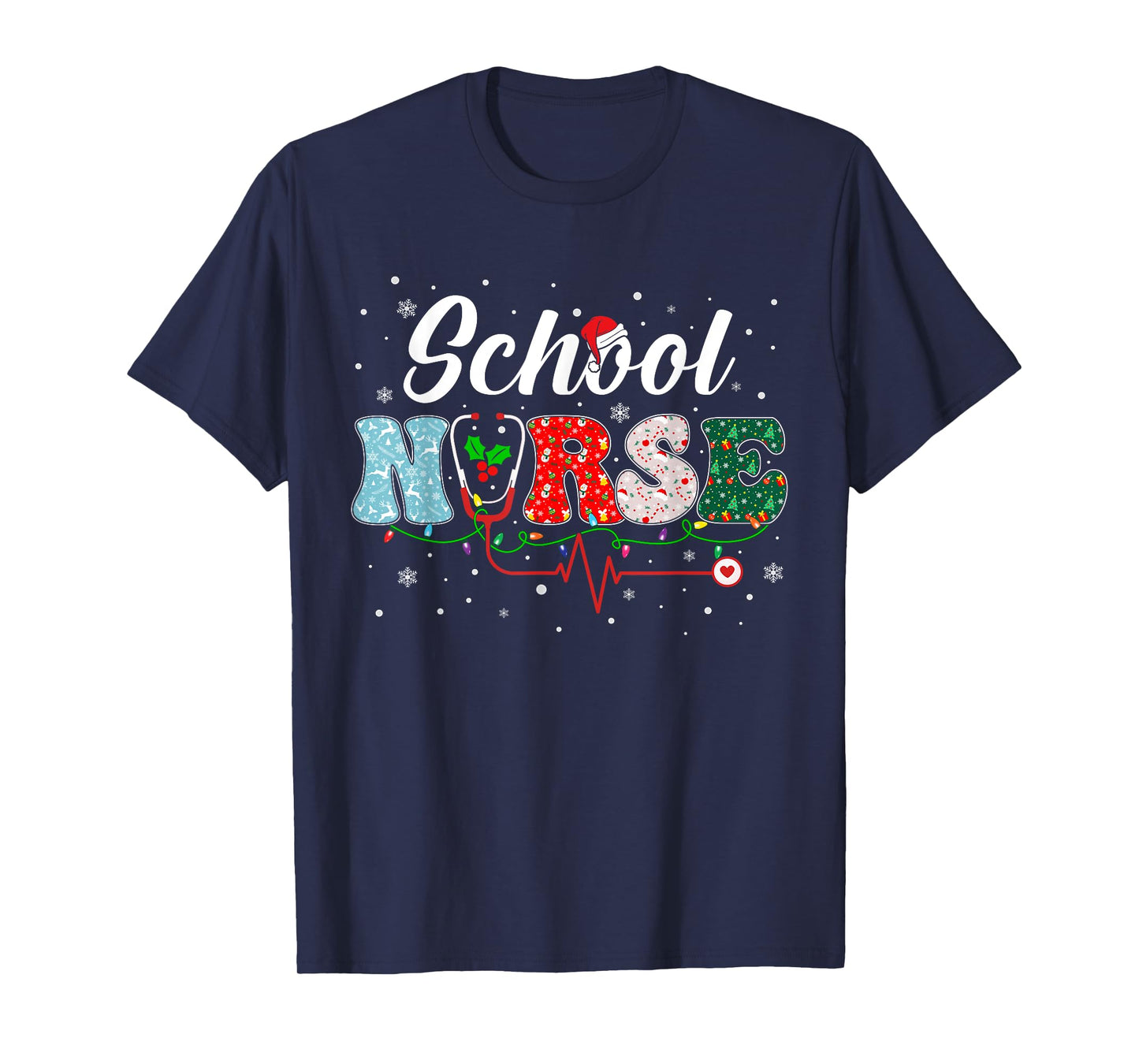 Love School Nurse Life Snowman Christmas Nurse Xmas Pajama T-Shirt