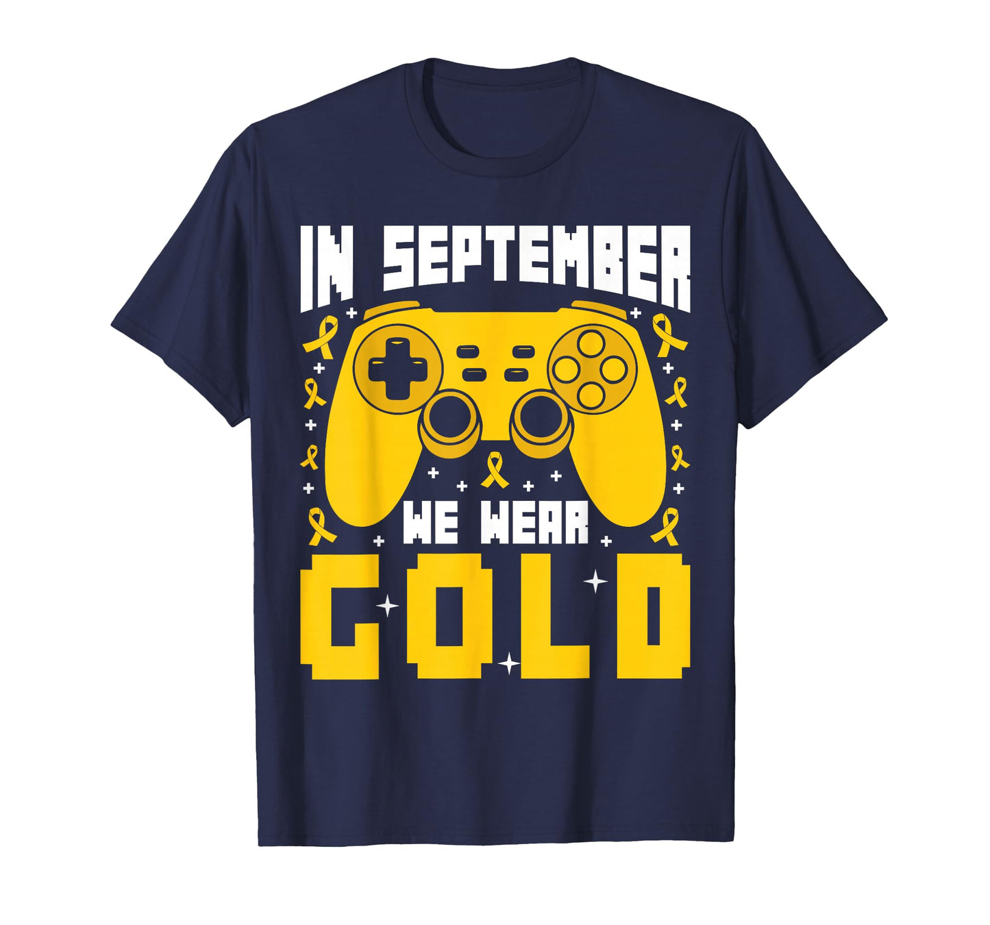 In September We Wear Gold Gaming Childhood Cancer Boys Kids T-Shirt