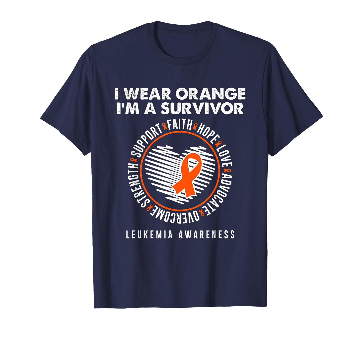 Wear Orange Ribbon Survivor Leukemia Blood Cancer Awareness T-Shirt
