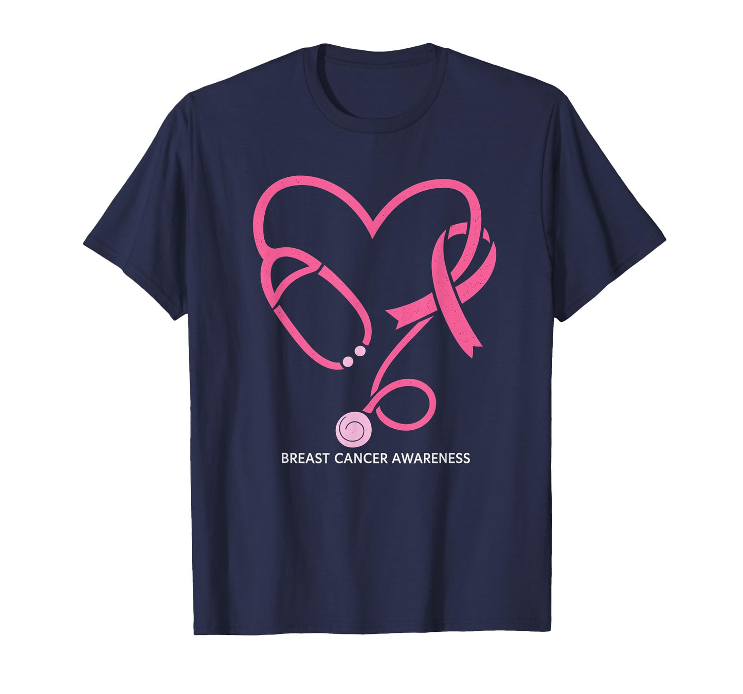 Pink Stethoscope Nurse Medical Breast Cancer Awareness T-Shirt