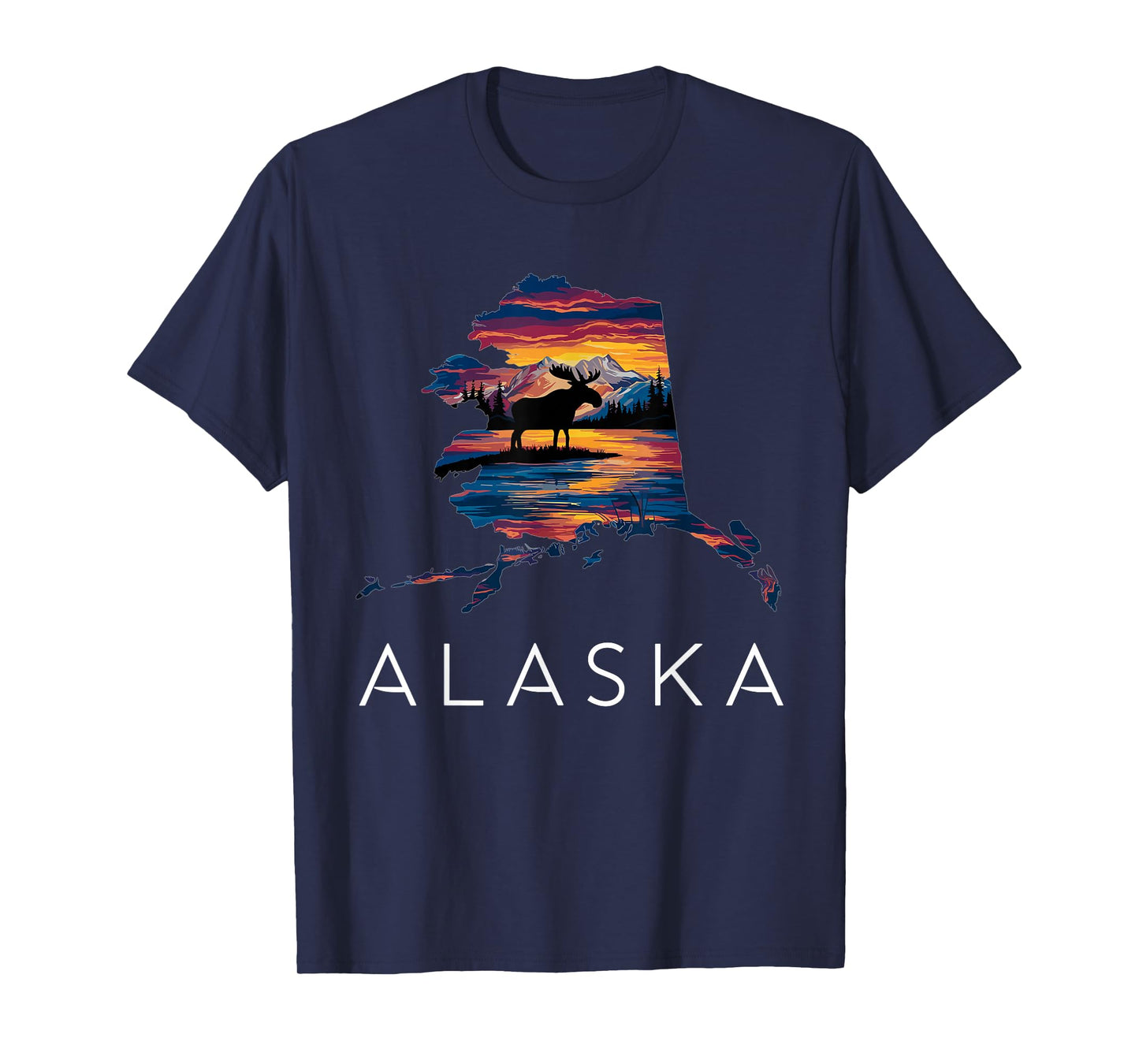 Alaskan Moose Animal Alaska Map T-Shirt
