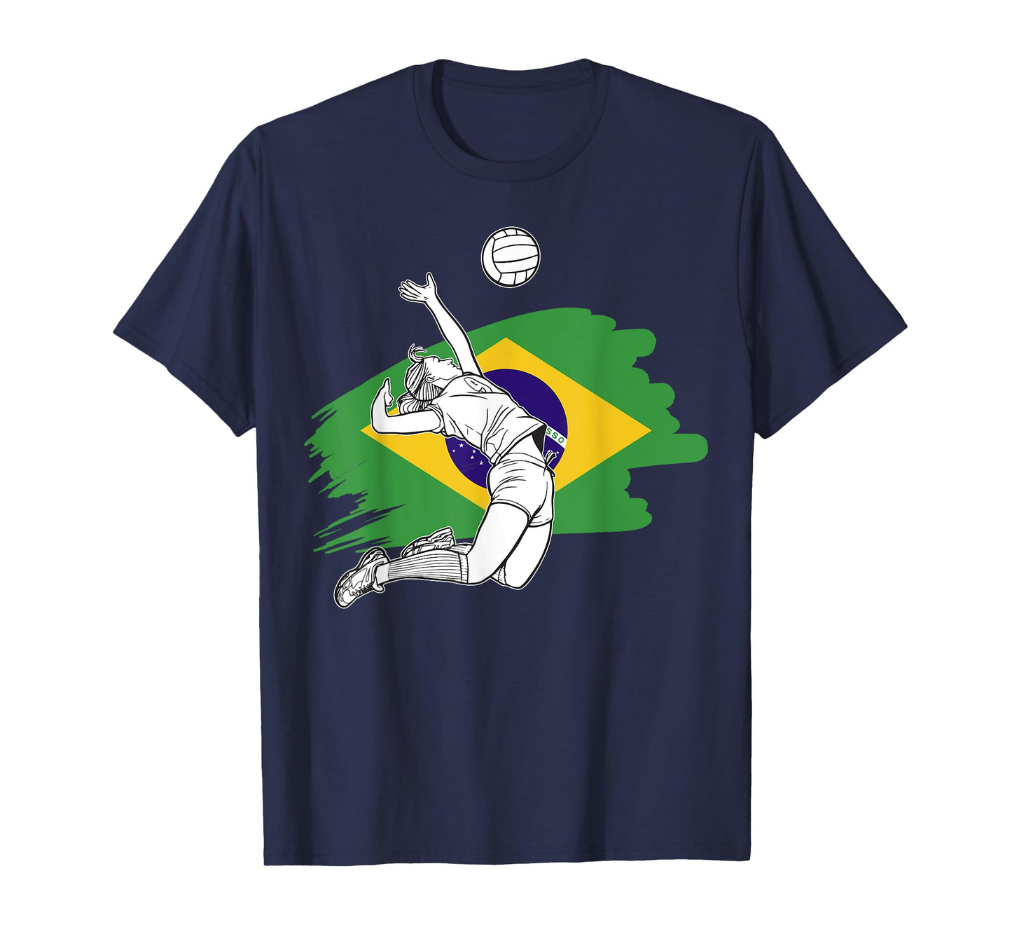 Volleyball player with the flag of Brazil T-Shirt
