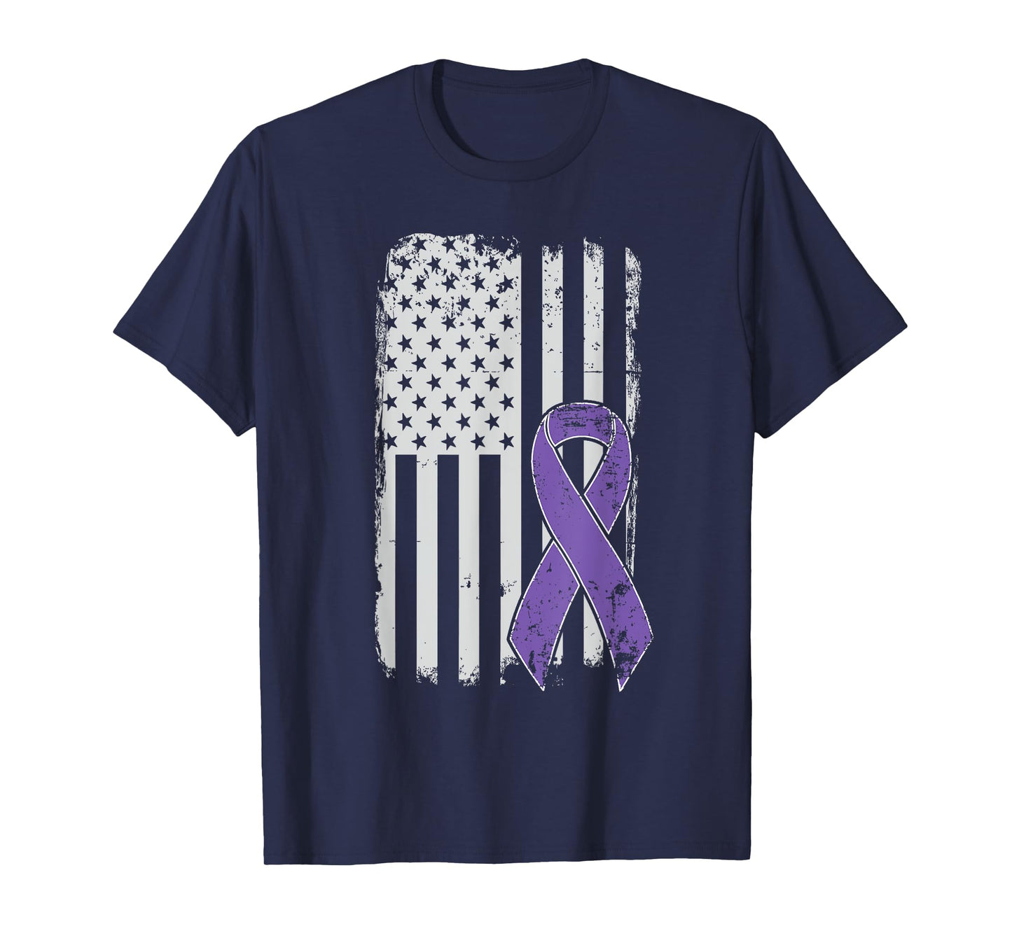 Testicular Cancer Awareness - Vintage USA American Flag T-Shirt
