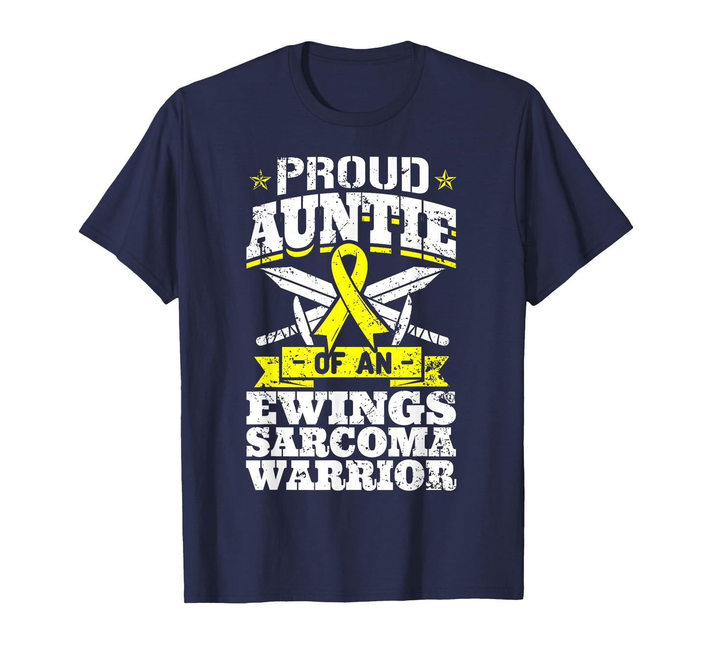 Proud Auntie Of An Ewings Sarcoma Warrior Awareness Ribbon T-Shirt