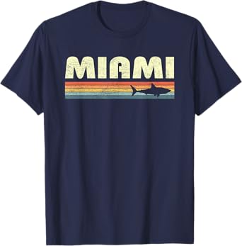 Miami Florida Vintage Shark Souvenir T-Shirt