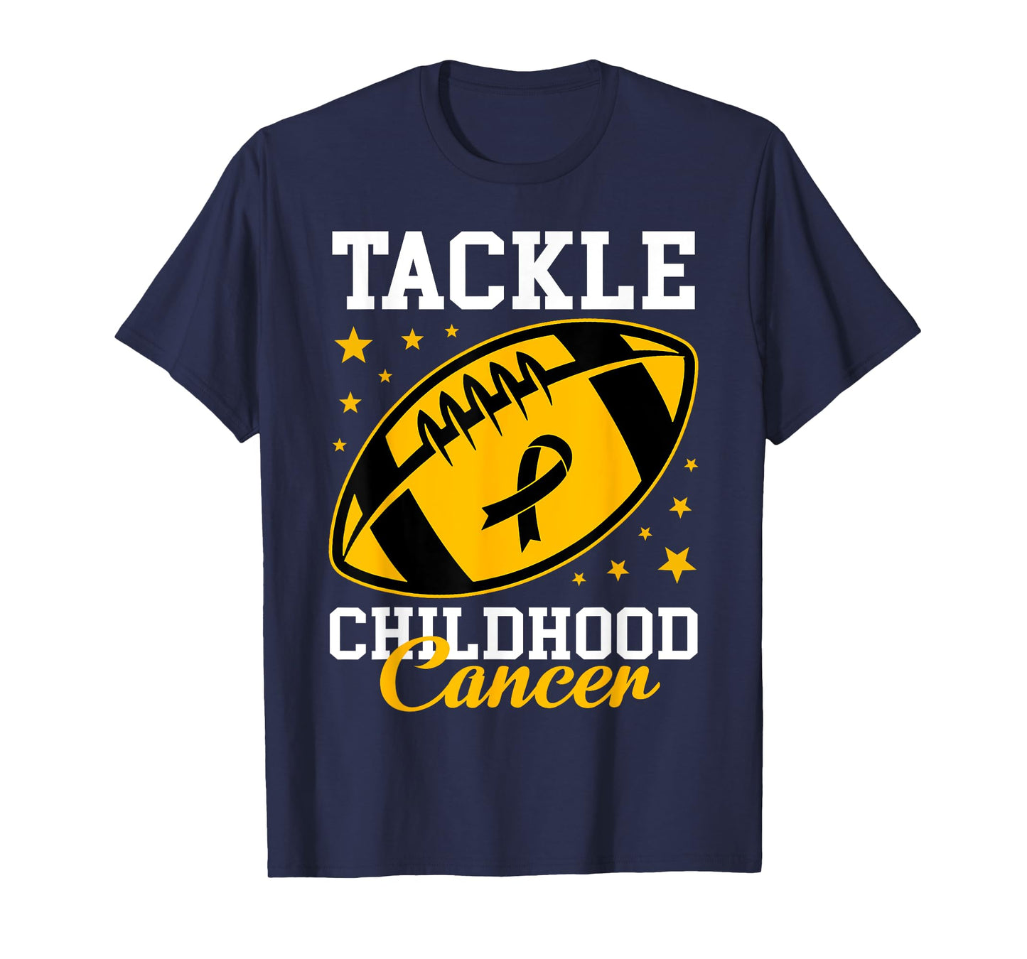 Tackle Childhood Cancer Awareness Ribbon Football Family Kid T-Shirt