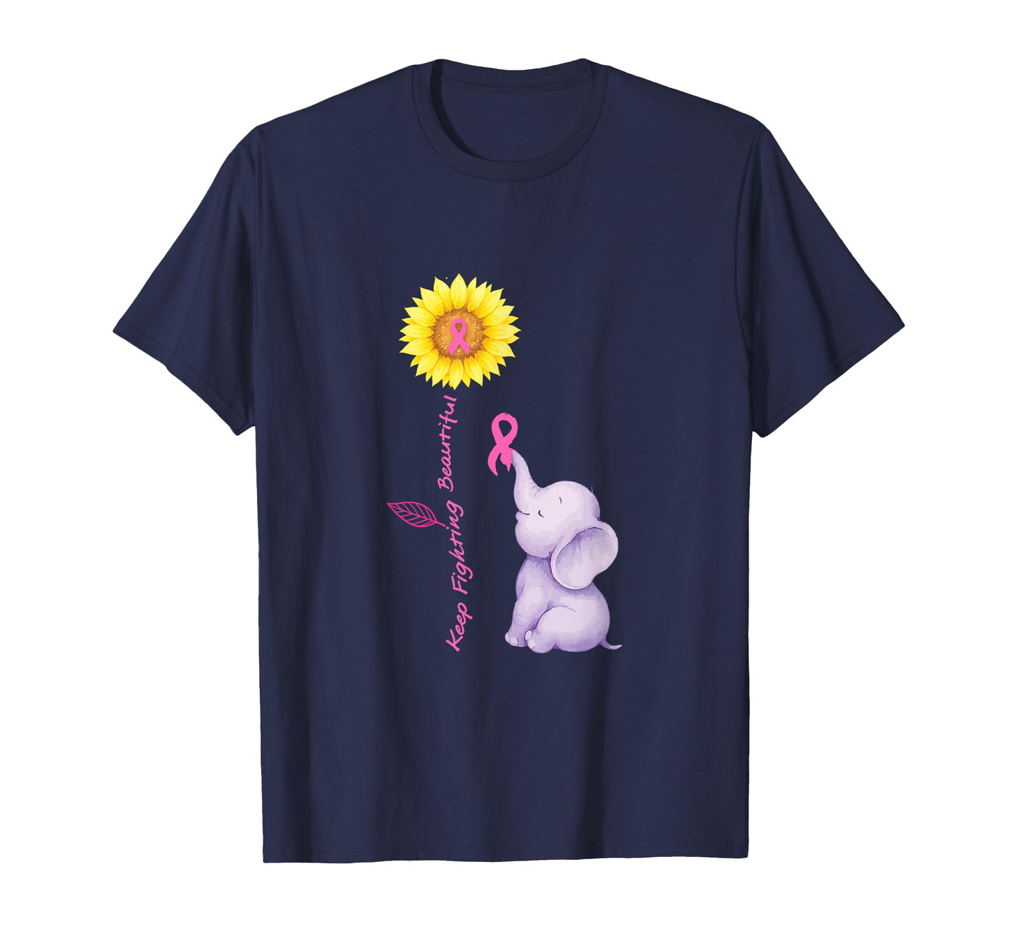 Keep Fighting Beautiful Elephant Breast Cancer Awareness T-Shirt