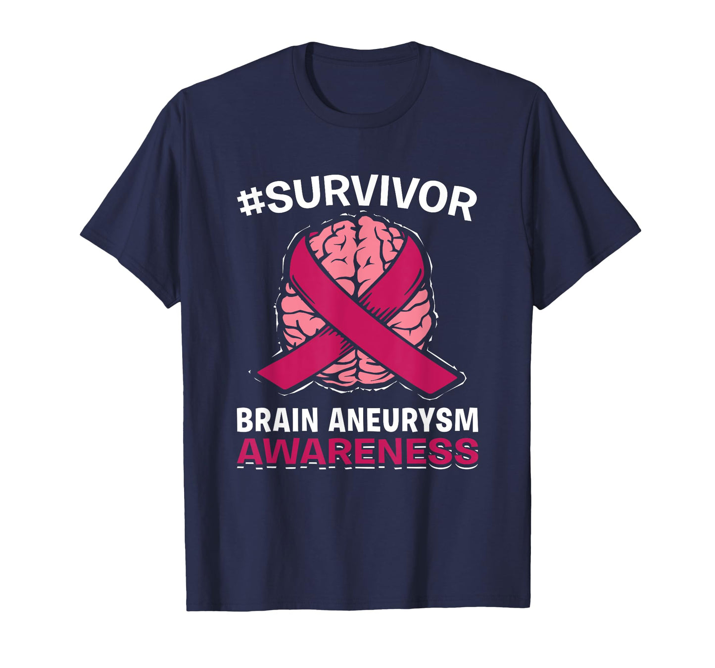 Brain Aneurysm Awareness Burgundy Aortic Brain Survivor T-Shirt
