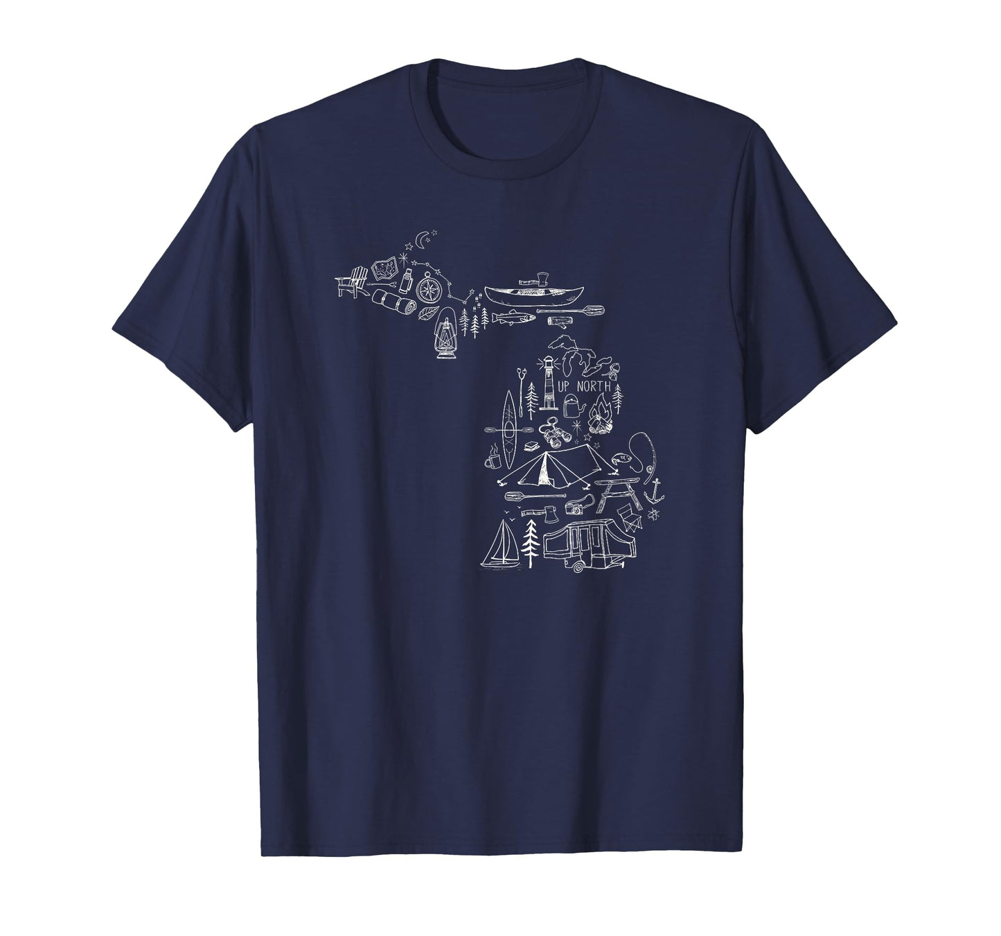 Michigan Up North Camping Nature Lake Life Collage T Shirt T-Shirt
