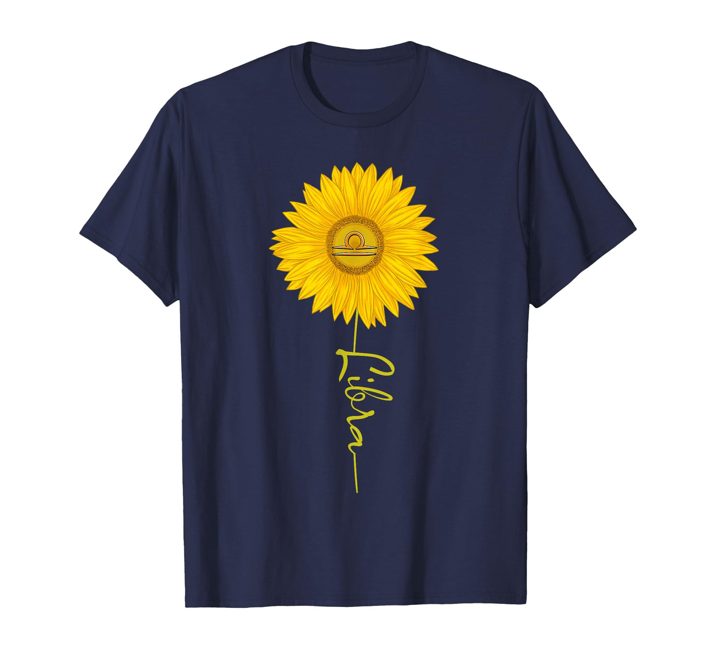 Libra Sunflower Zodiac Sign Floral Horoscope T-Shirt