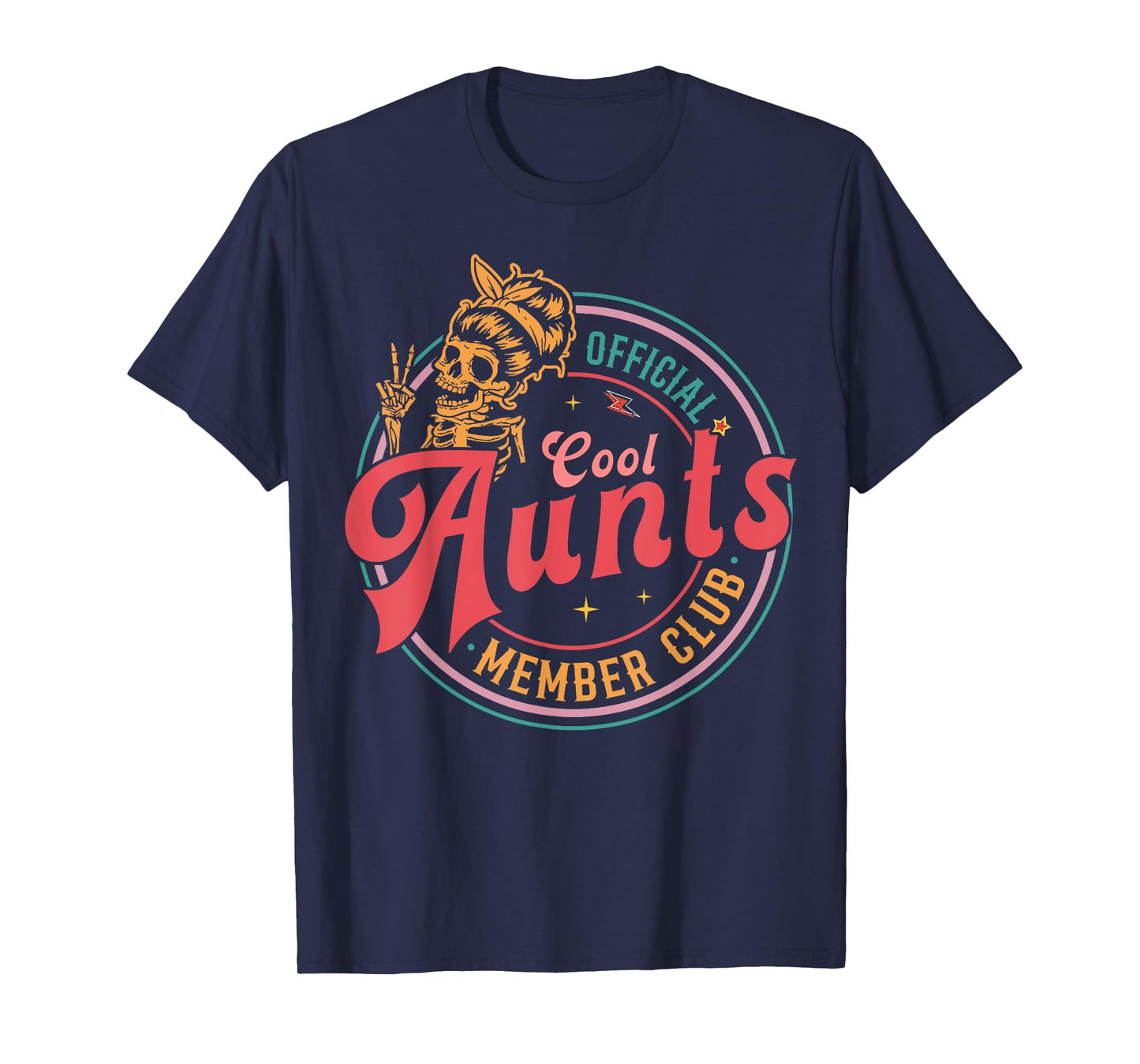 Mother's Day Official Member Cool Aunts Club Skull Halloween T-Shirt