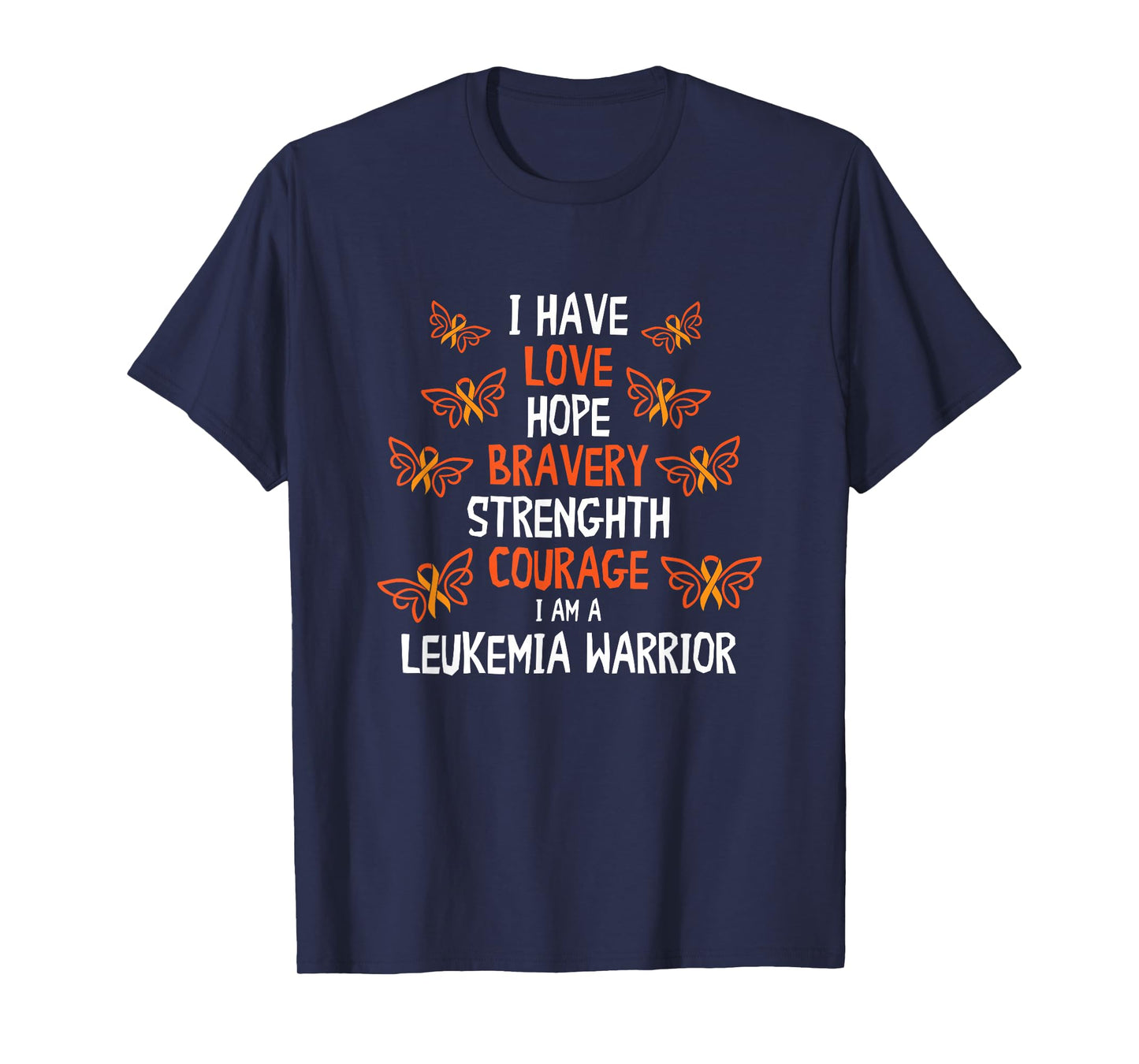 Leukemia I Hope Bravery Leukemia Awareness Orange Ribbon T-Shirt